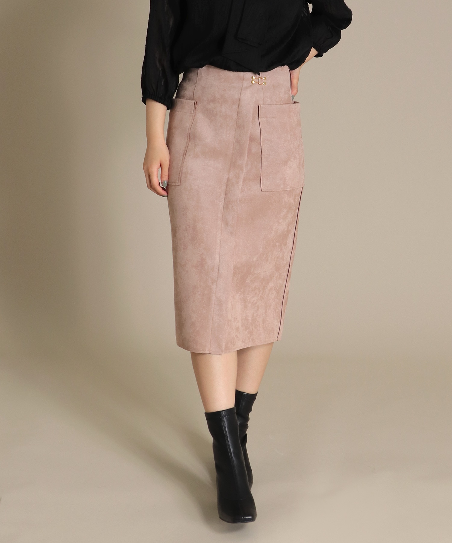 スエードボンディングジップタイトスカート On Jione Store ジオン商事 公式オンラインストア