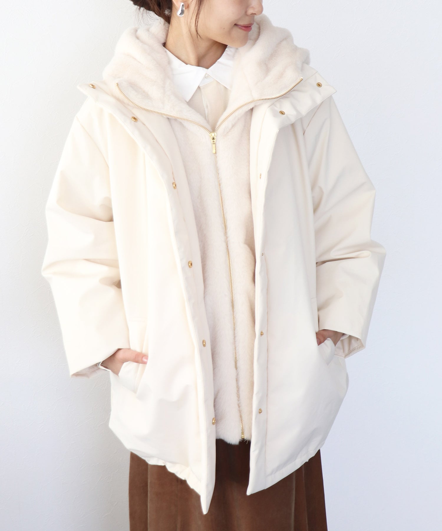 ステッチレス ライナー付きダウンジャケット