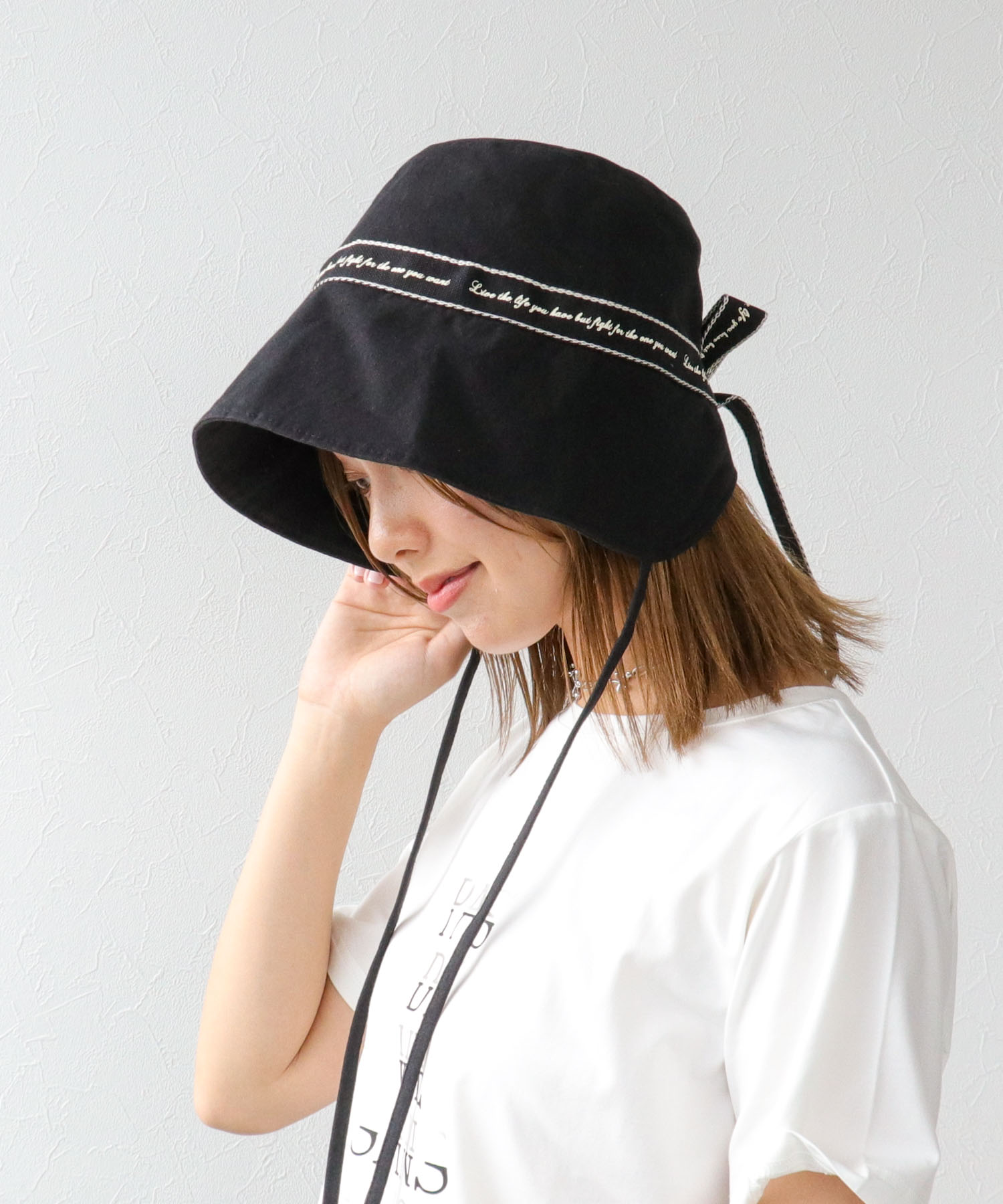 ロゴ入りリボンHAT