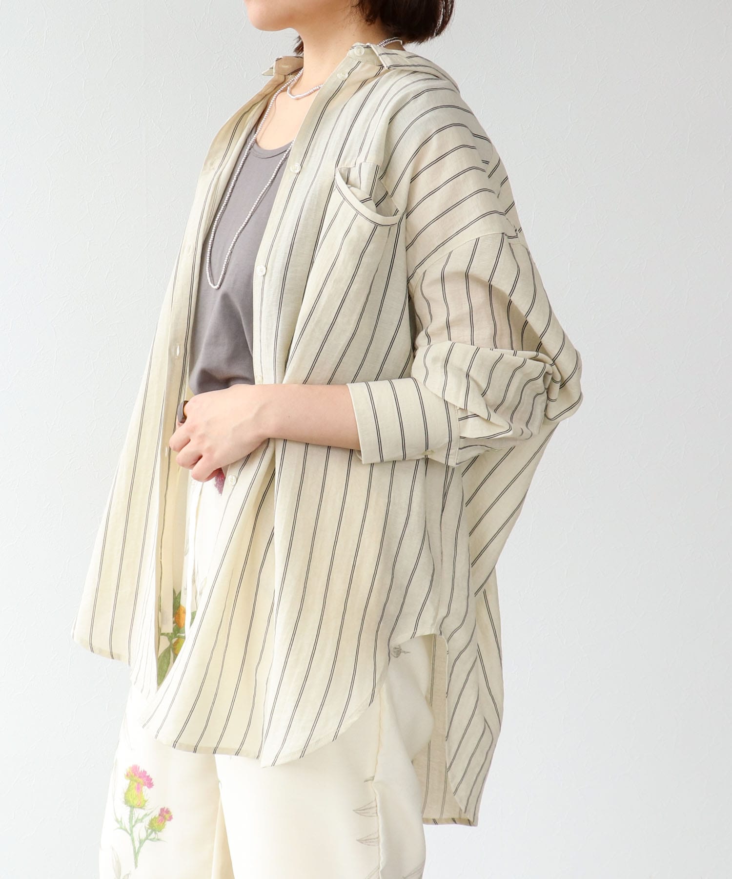 <一部店舗・WEB限定>シアーストライプシャツ