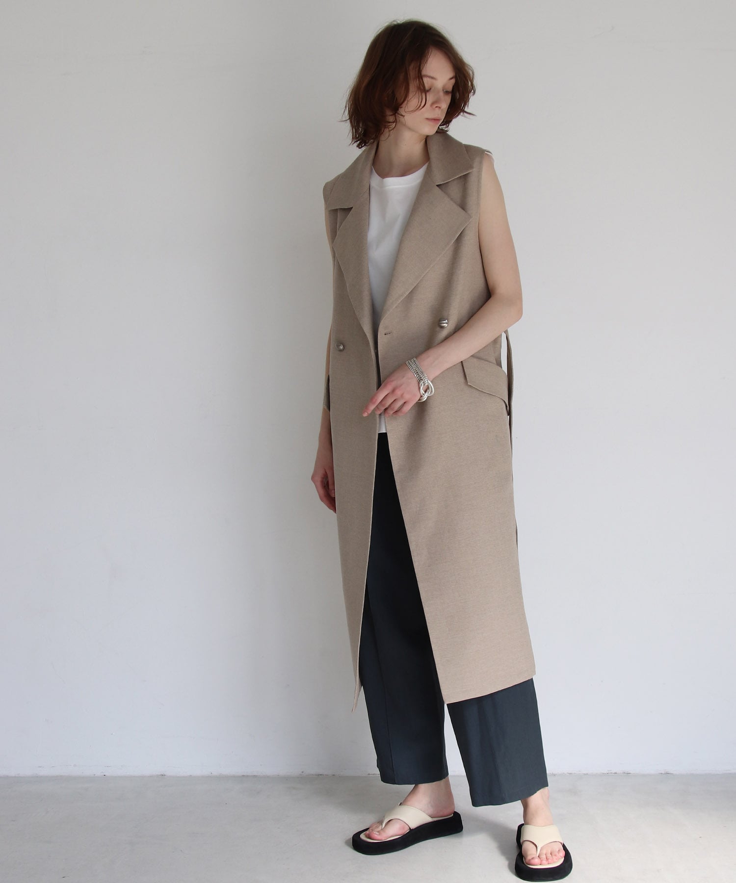 B7＞linen long gilet | AND ON JIONE STORE（アンドオン）ジオン商事 ...