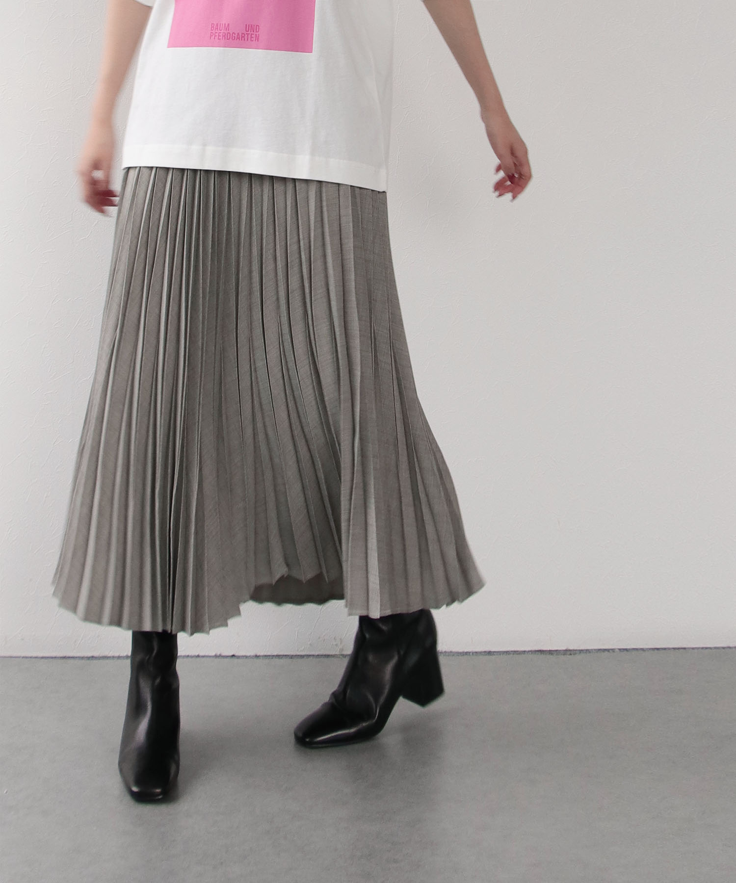 Sugar Rose＞design pleats skirt | AND ON JIONE STORE（アンドオン