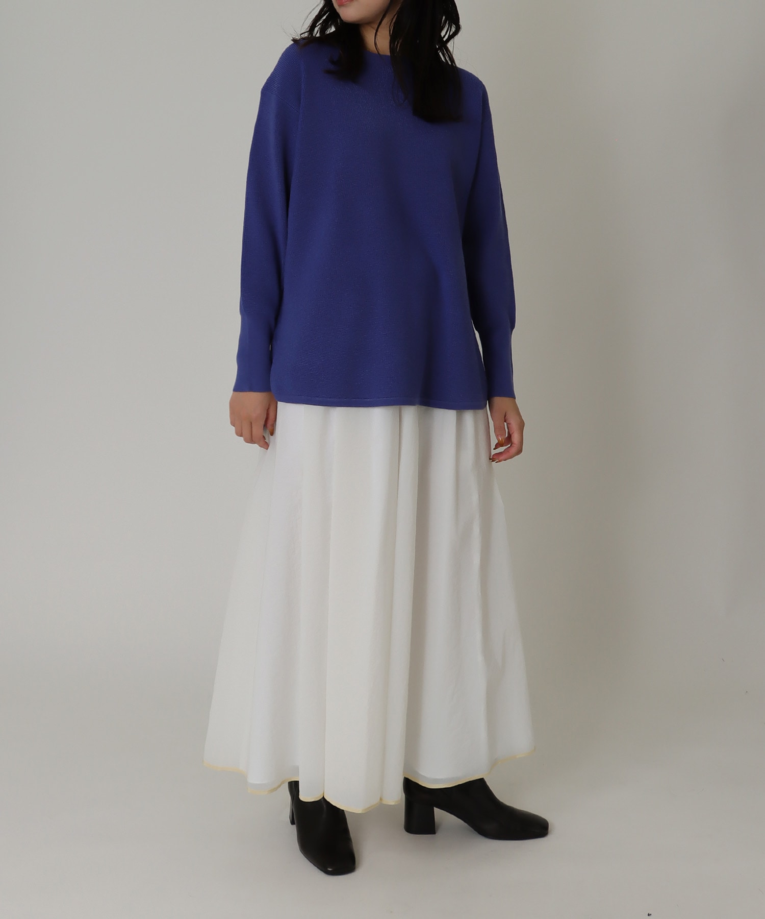 Sugar Rose＞hem curve waffle knit pull | AND ON JIONE STORE