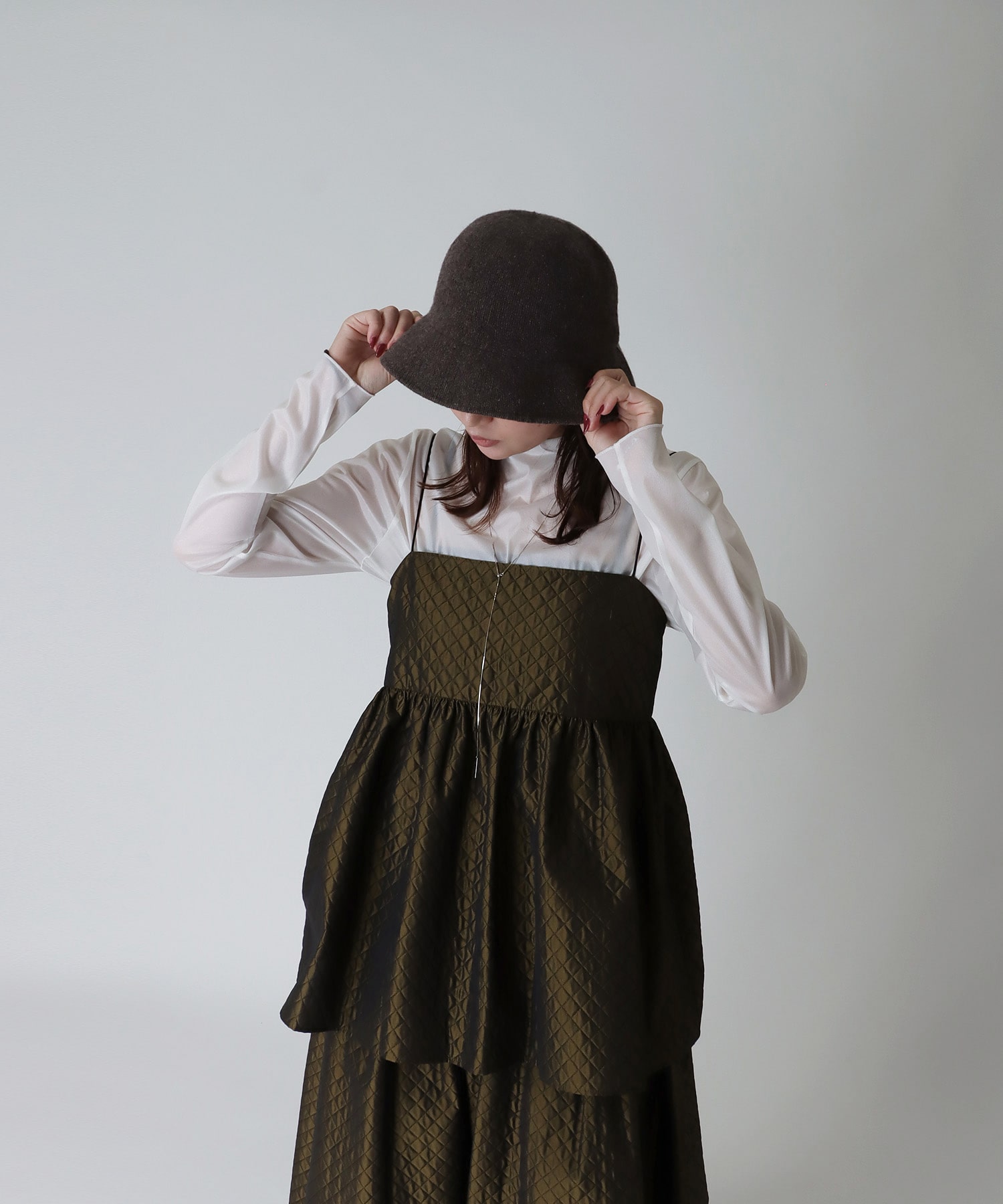 B7＞quilting jacquard cami blouse | AND ON JIONE STORE（アンドオン