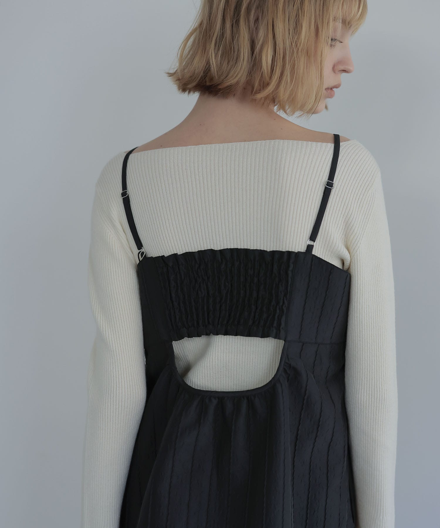CADDITION＞stripe jacquard design cami dress | AND ON JIONE STORE