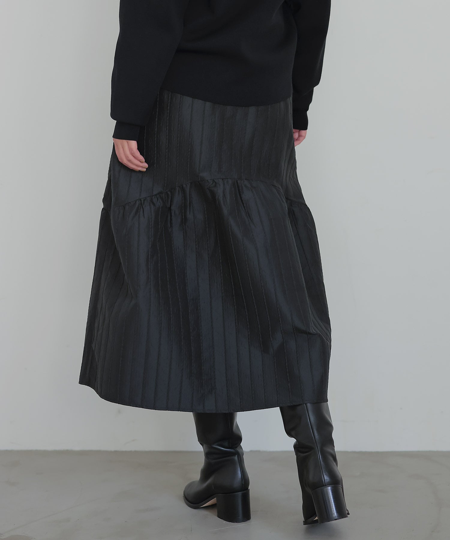 CADDITION＞stripe jacquard gather skirt | AND ON JIONE STORE