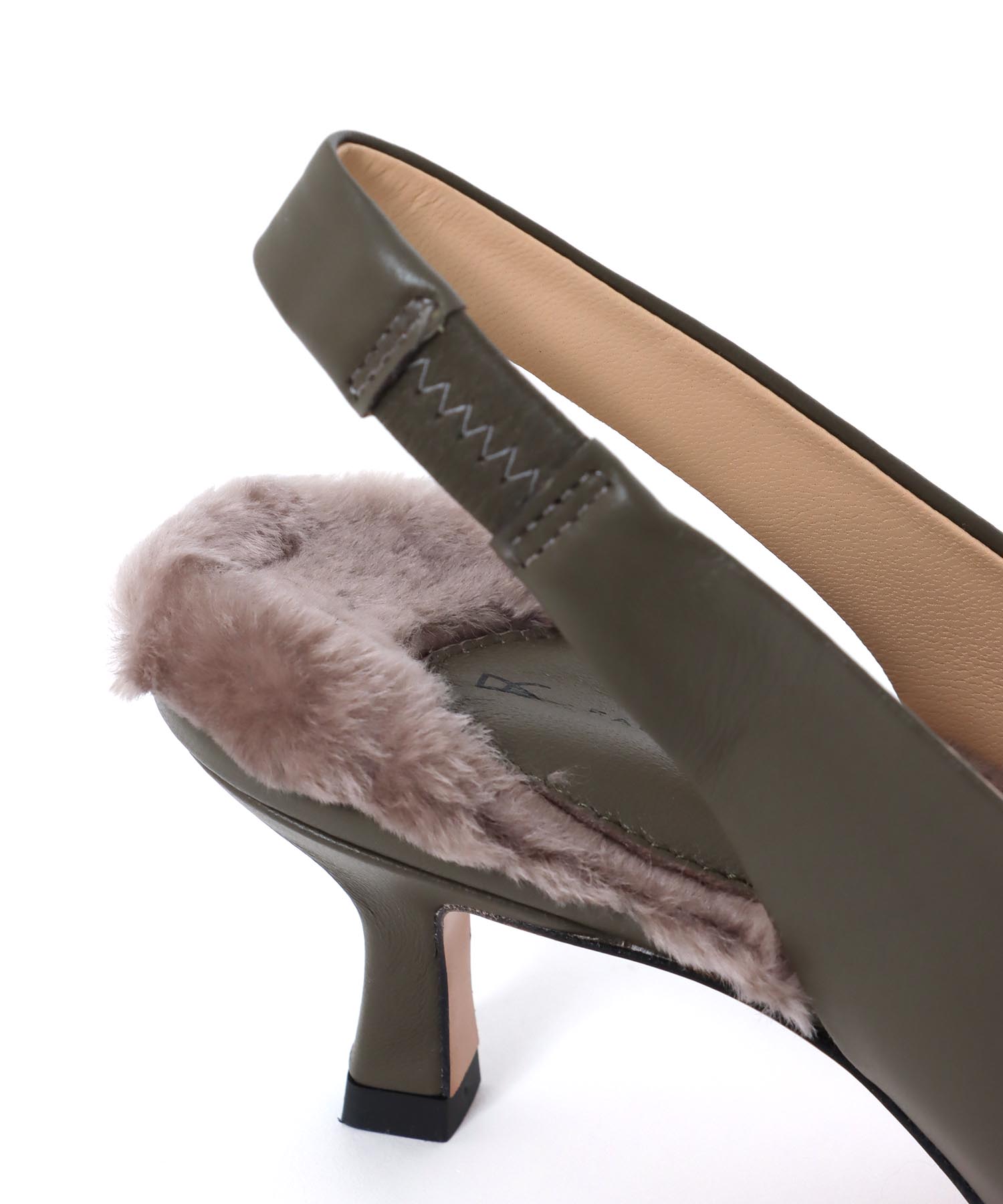 FABIO RUSCONI / GABRY fur design pointed heel pumps(ファーデザイン