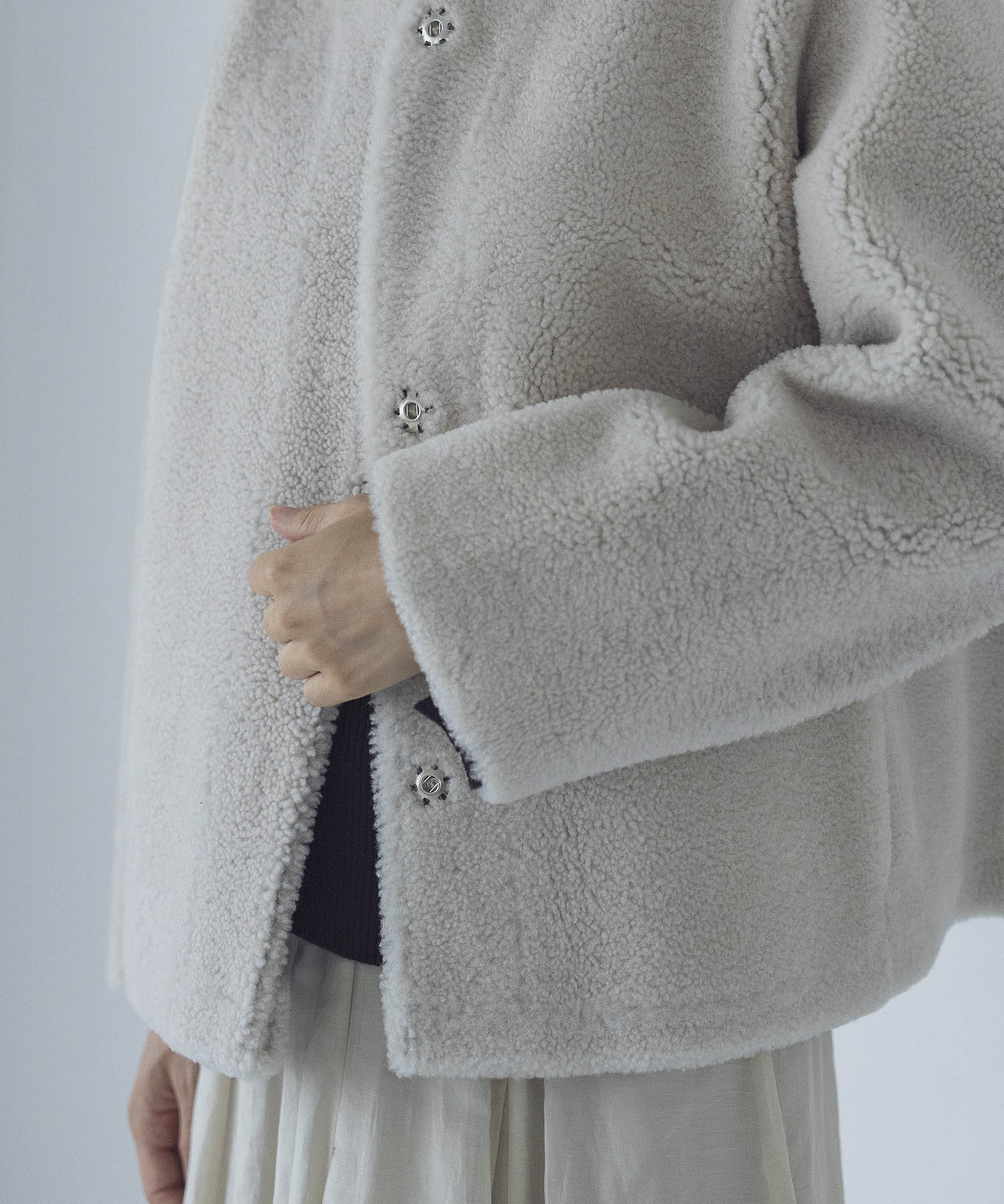 PAOLA GELLI＞wool sheep skin no color mouton jacket | AND ON JIONE