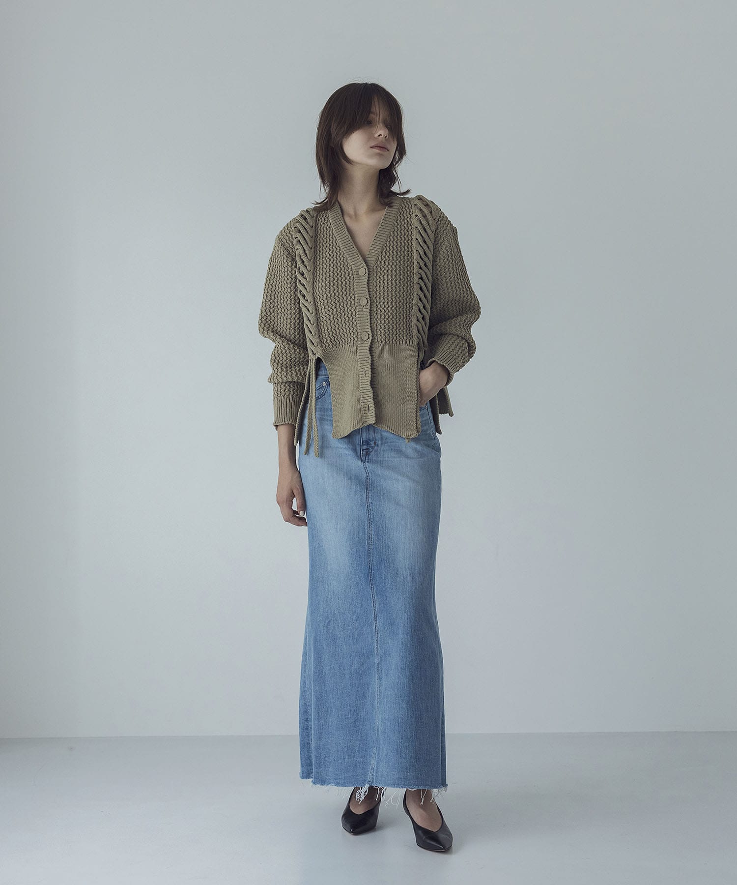 ODAKHA＞braid slit cardigan | AND ON JIONE STORE（アンドオン