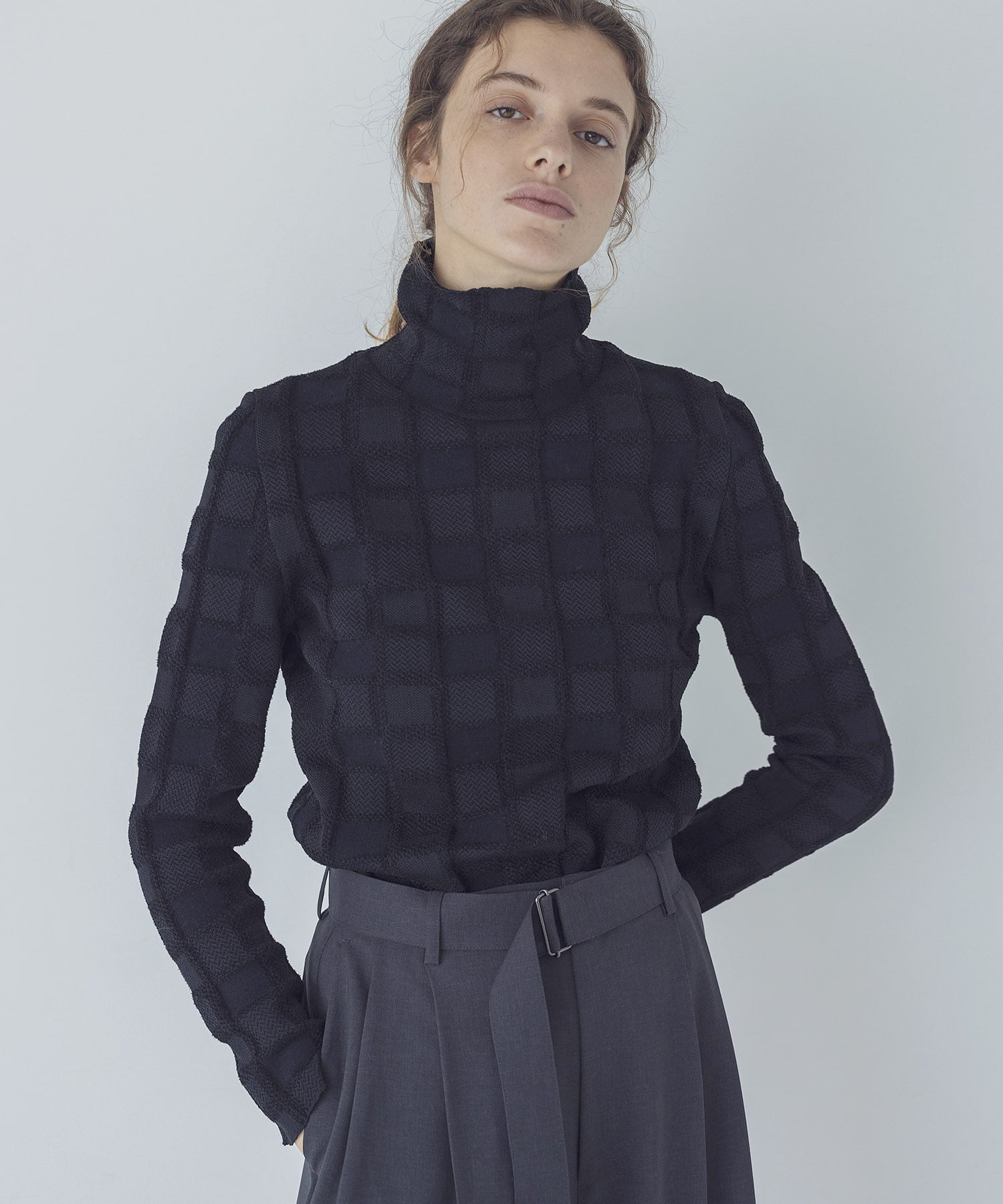 ODAKHA＞plaid turtlenecked sweater | AND ON JIONE STORE