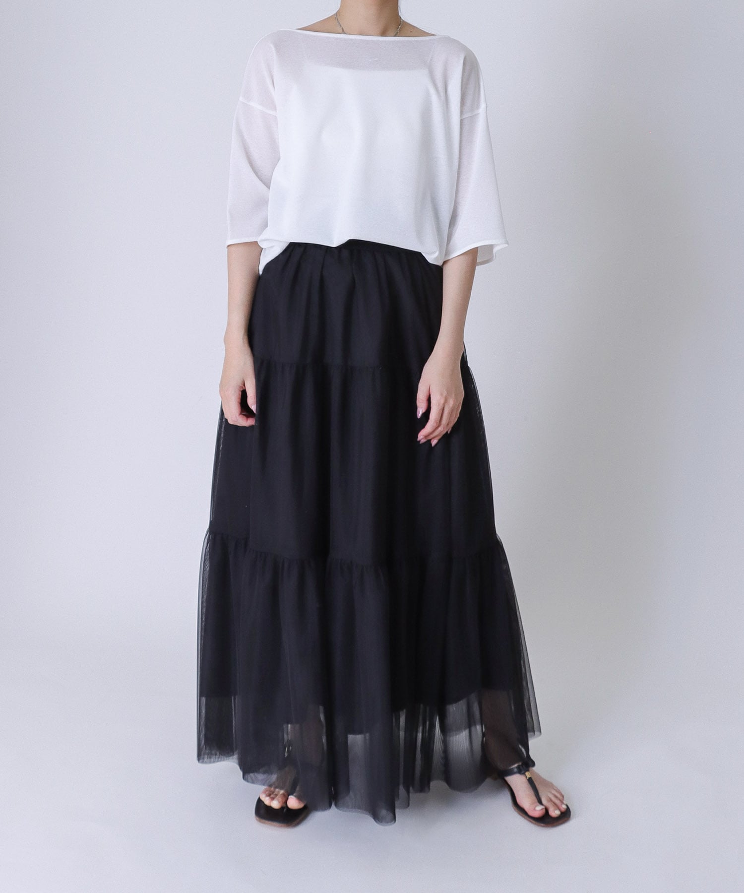 Sugar Rose＞tiered tulle 2way skirt | AND ON JIONE STORE