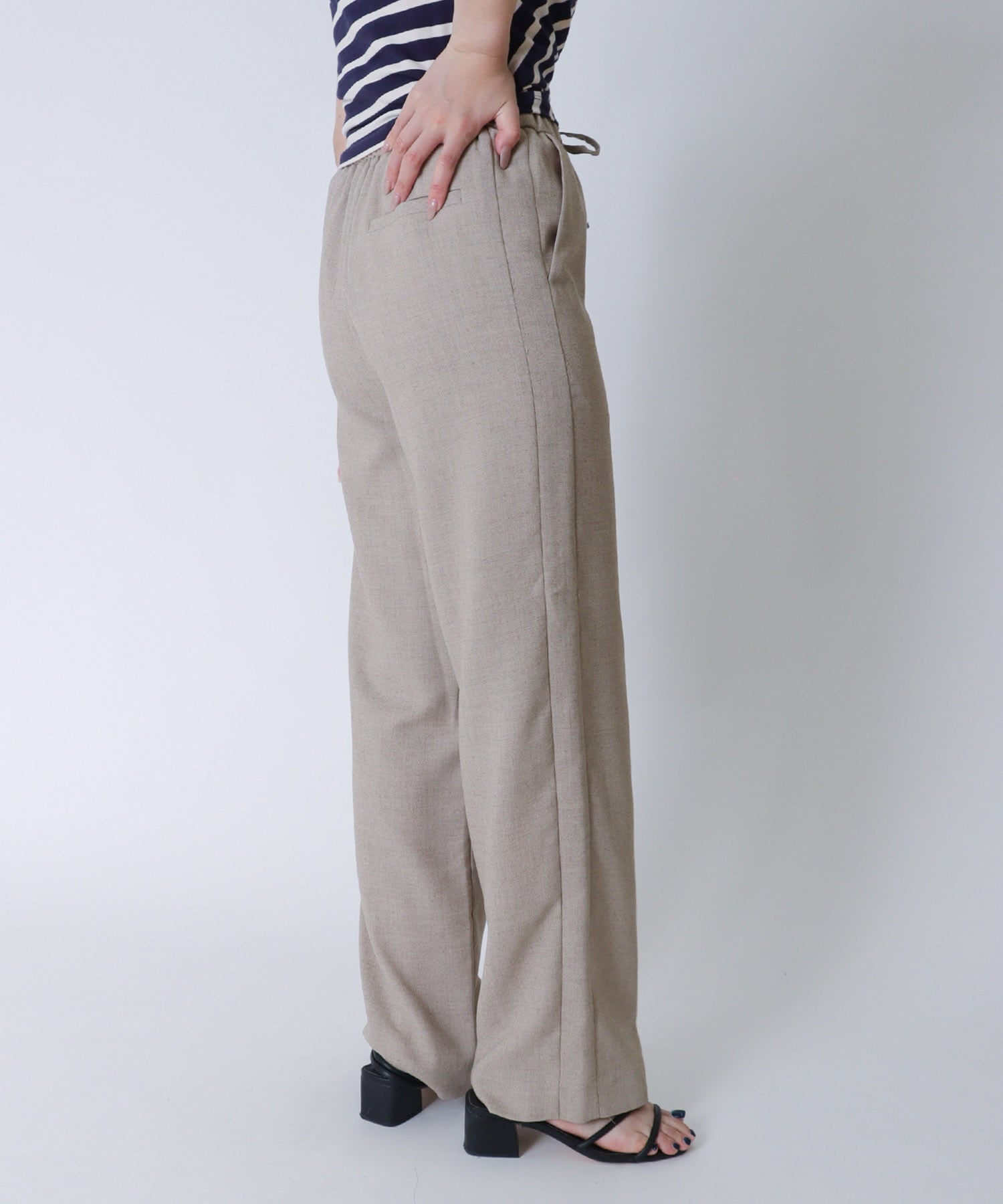 B7＞linen like side line pants | AND ON JIONE STORE（アンドオン 