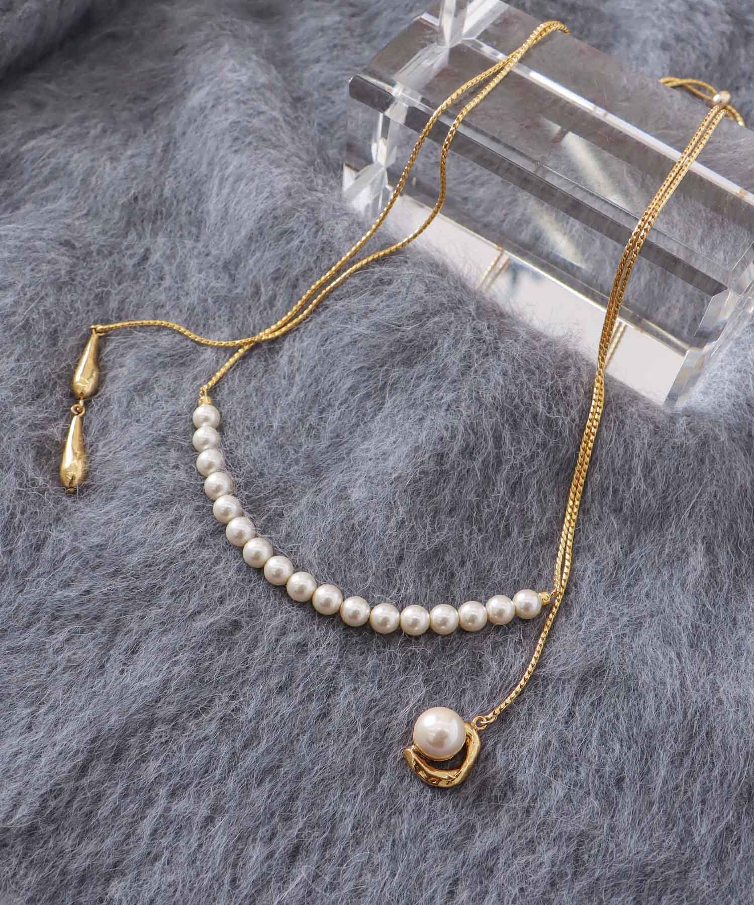 ＜ADER .bijoux＞GOUTTE adjaster pearl necklace