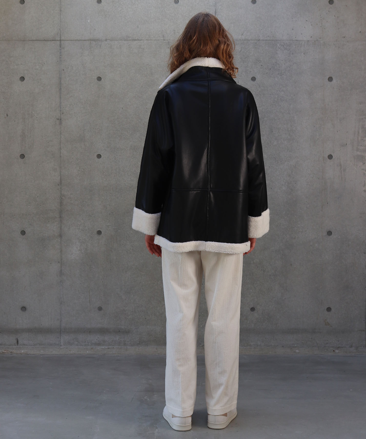 6(ROKU)＞FAKE LEATHER×BOA ZIP BLOUSON 特売 51.0%OFF sandorobotics.com