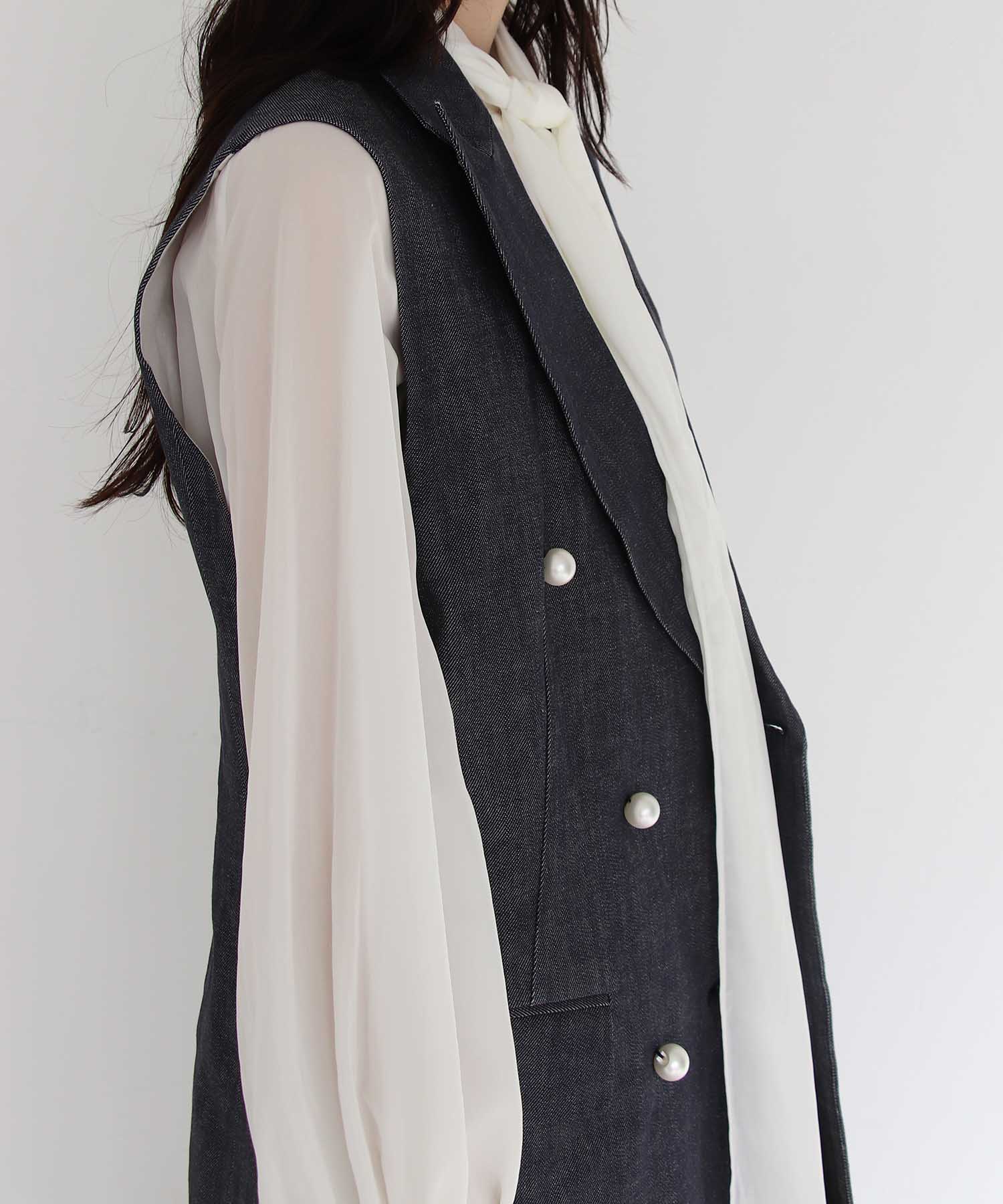 pearl denim tailored gillet | AND ON JIONE STORE（アンドオン