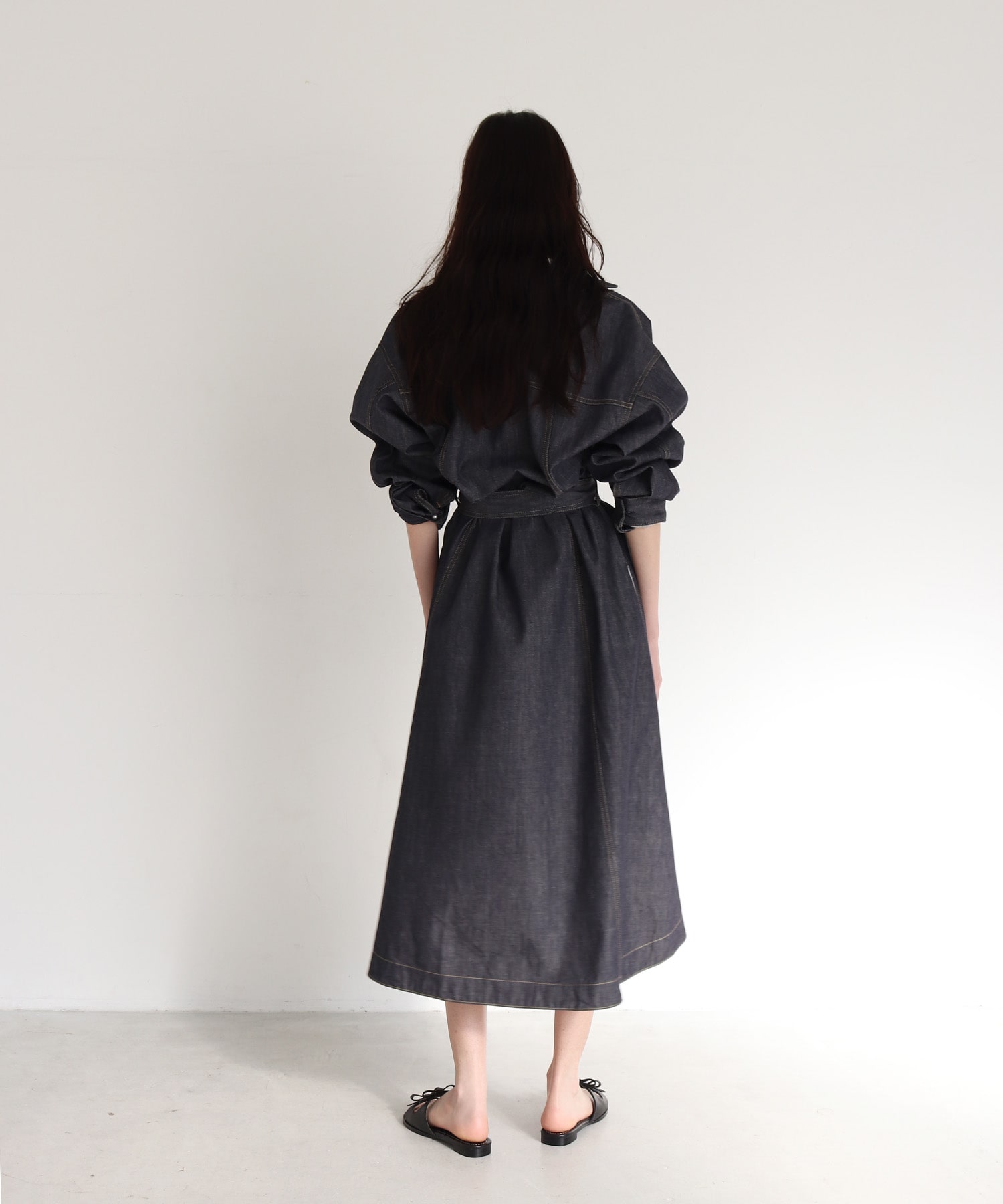 pearl denim over dress | AND ON JIONE STORE（アンドオン）ジオン