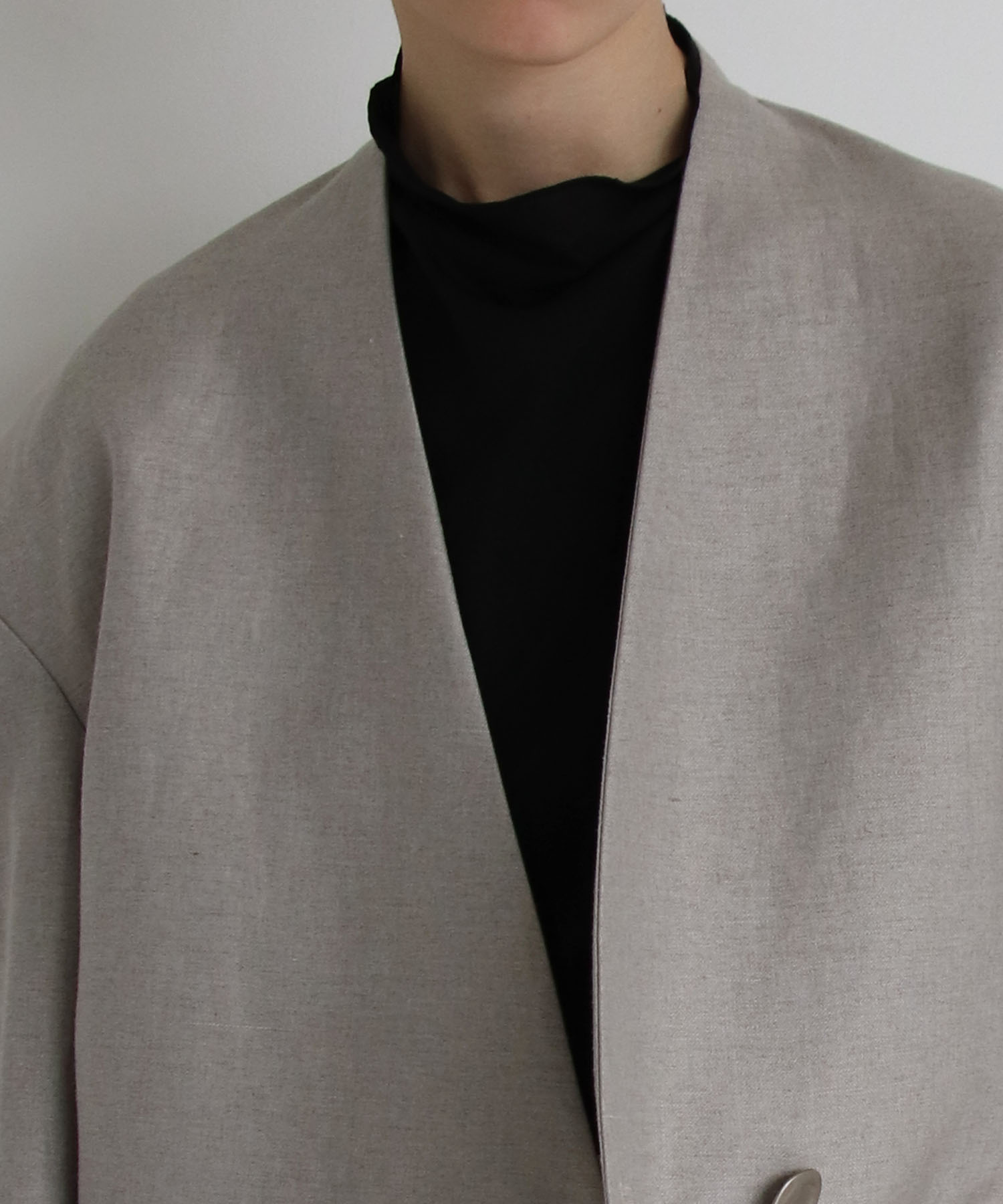 wool linen back belt jacket | AND ON JIONE STORE（アンドオン