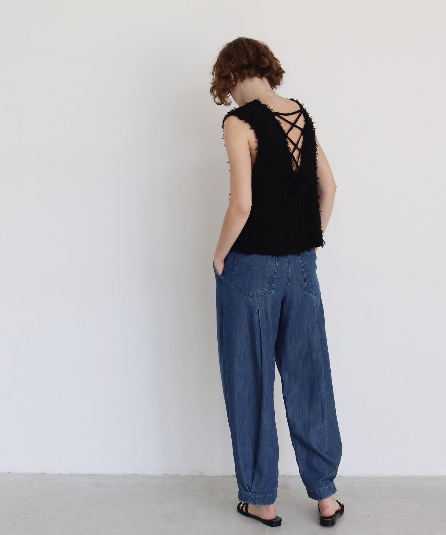 treated denim utility pants | AND ON JIONE STORE（アンドオン