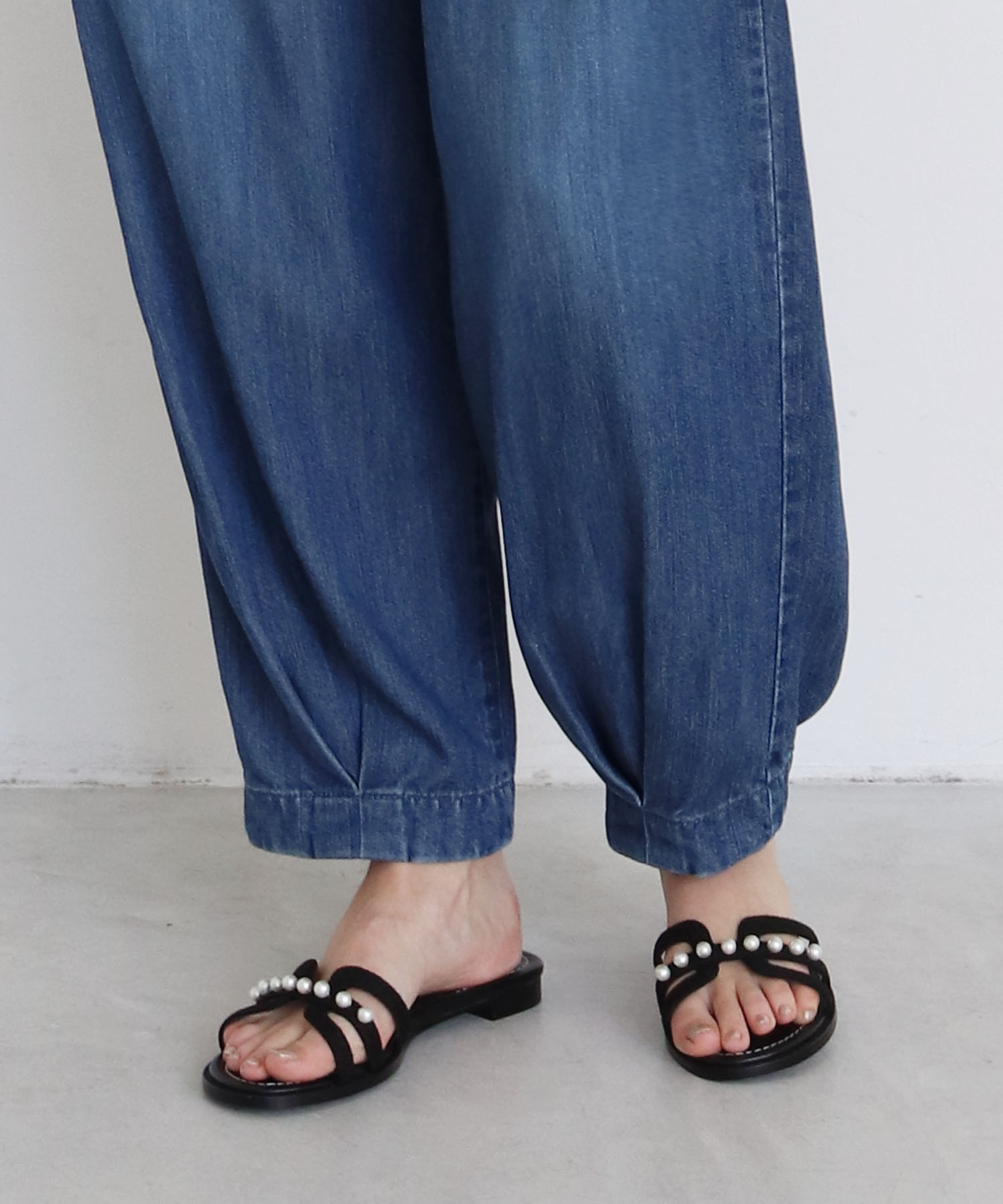 treated denim utility pants | AND ON JIONE STORE（アンドオン