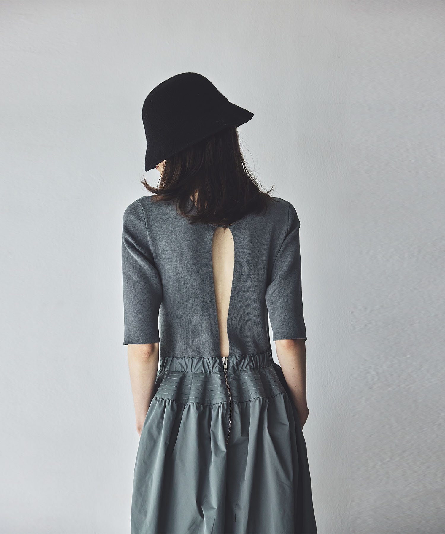 knit×tafta combination dress | AND ON JIONE STORE（アンドオン