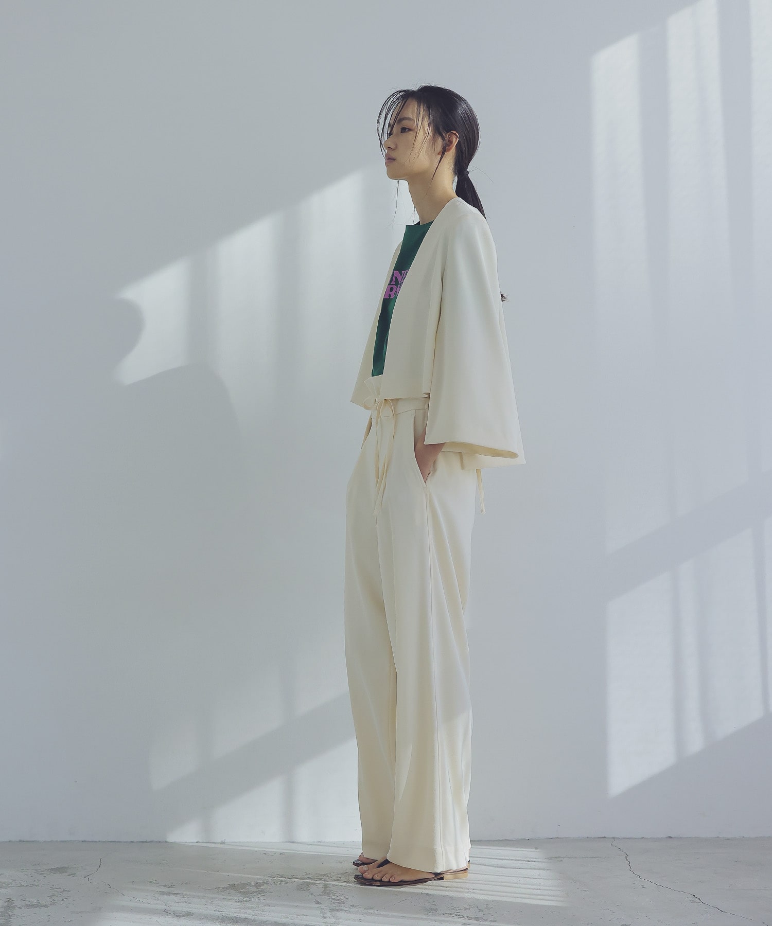 2way back lace up wide pants | AND ON JIONE STORE（アンドオン