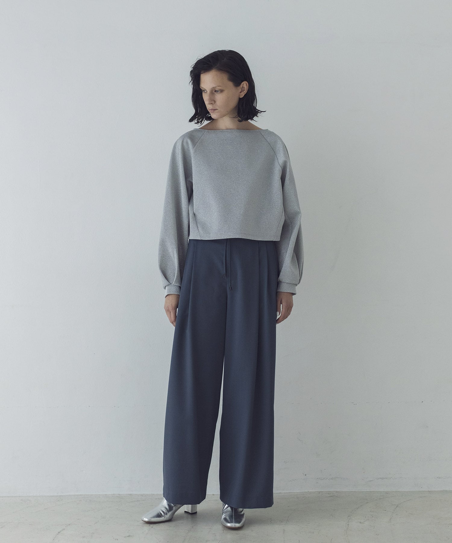 poplin stretch wide relax pants | AND ON JIONE STORE（アンドオン