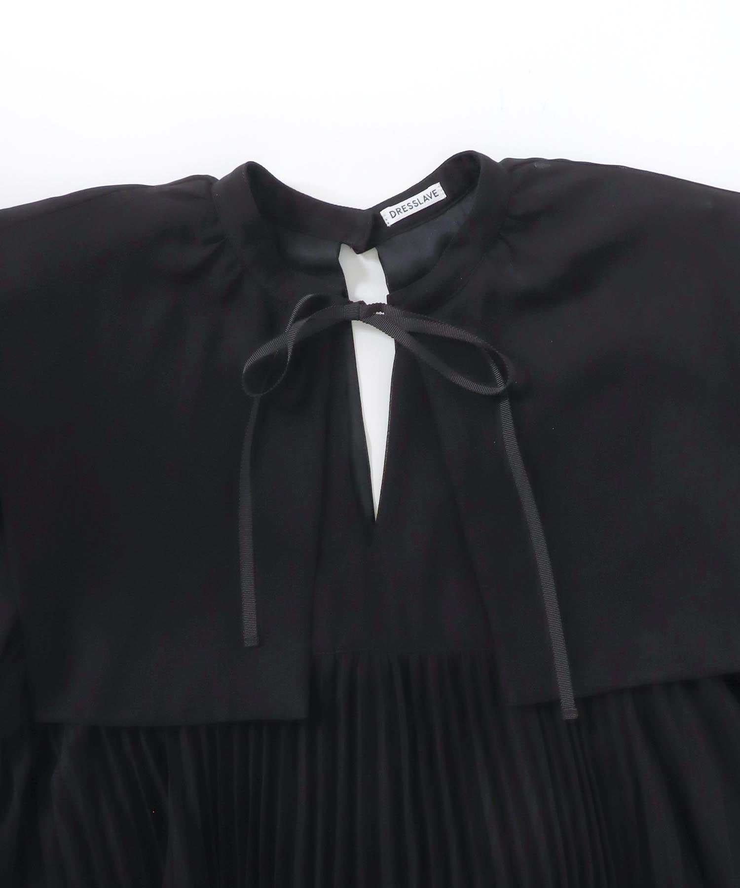 cape collar pleated dress | AND ON JIONE STORE（アンドオン）ジオン