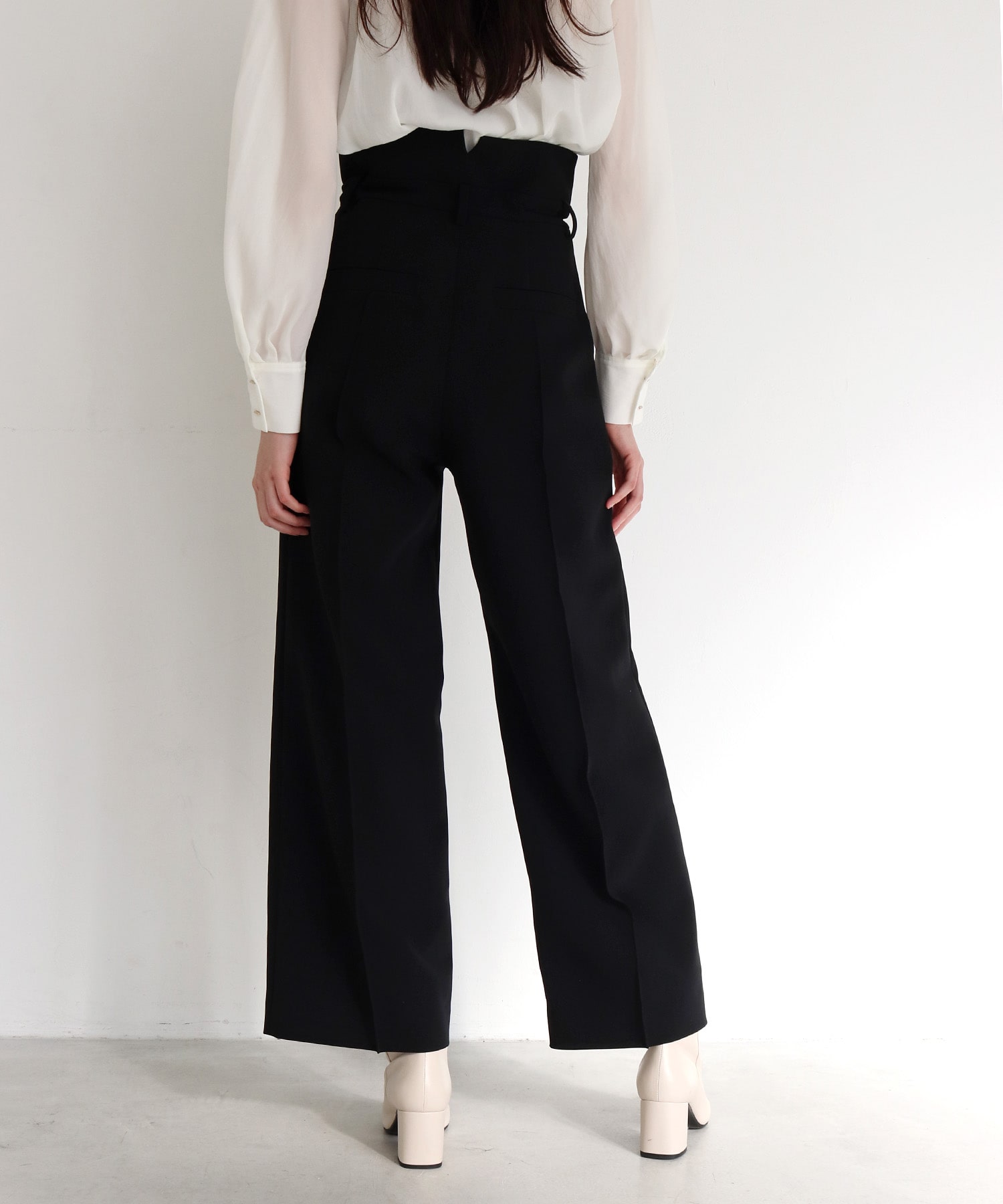 double cloth high waist pants | AND ON JIONE STORE（アンドオン