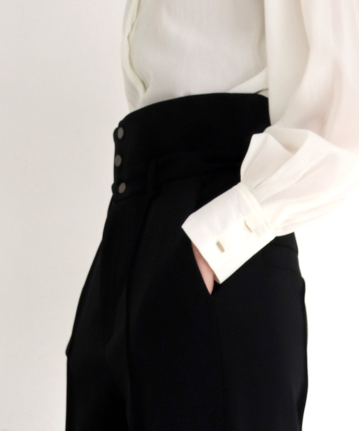 double cloth high waist pants | AND ON JIONE STORE（アンドオン