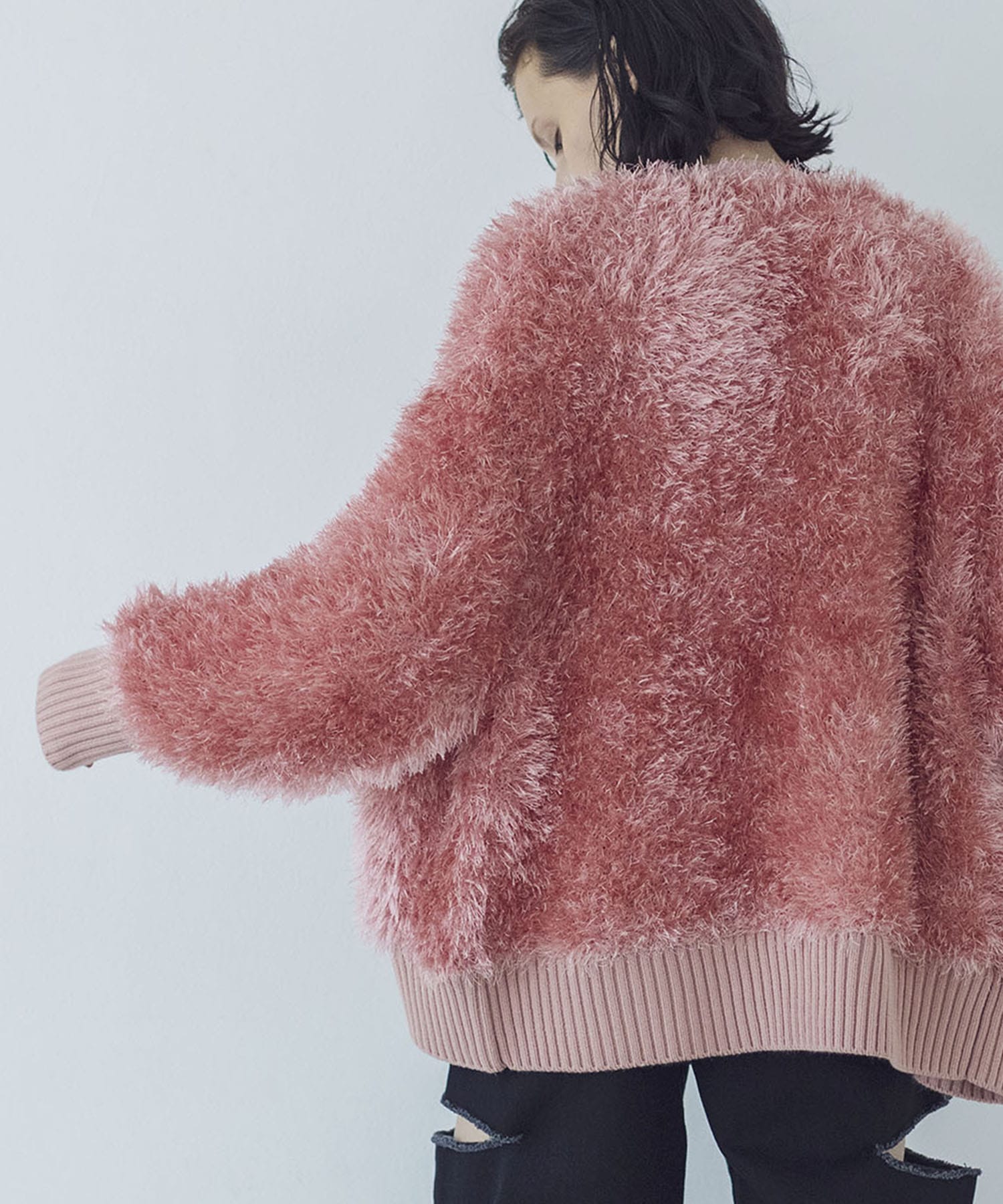 feather yarn over size cardigan | AND ON JIONE STORE（アンドオン