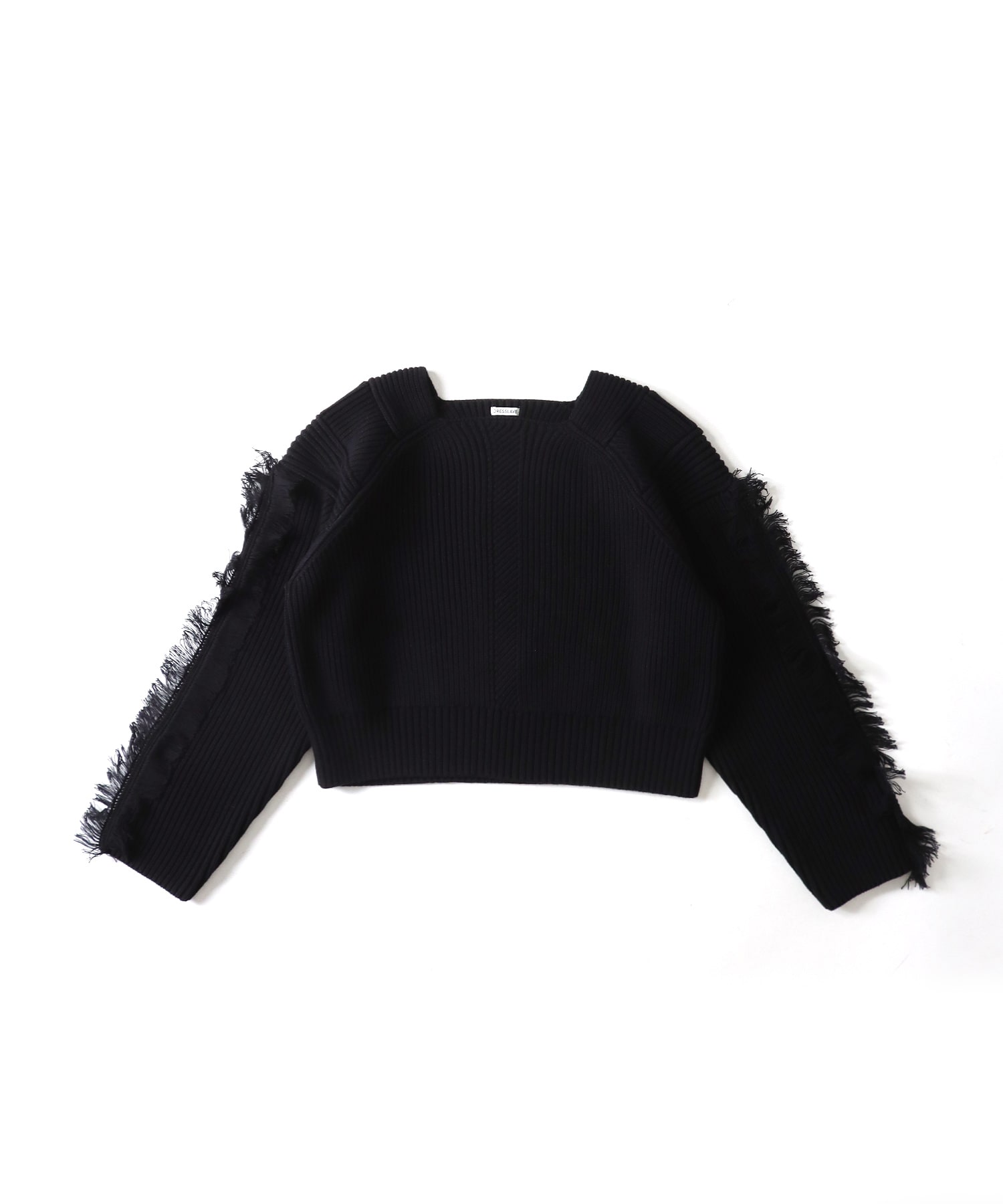 c/w square neck fringe sleeve pull(スクエアネックフリンジプル