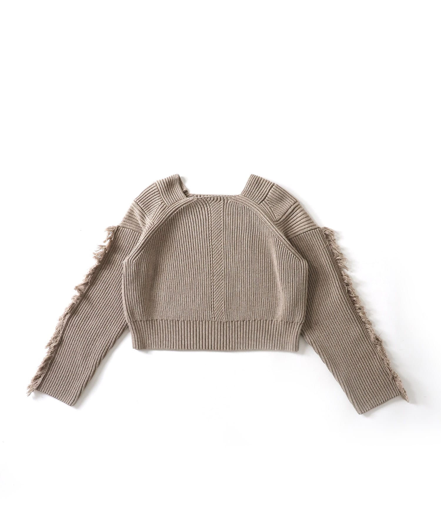 c/w square neck fringe sleeve pull | AND ON JIONE STORE