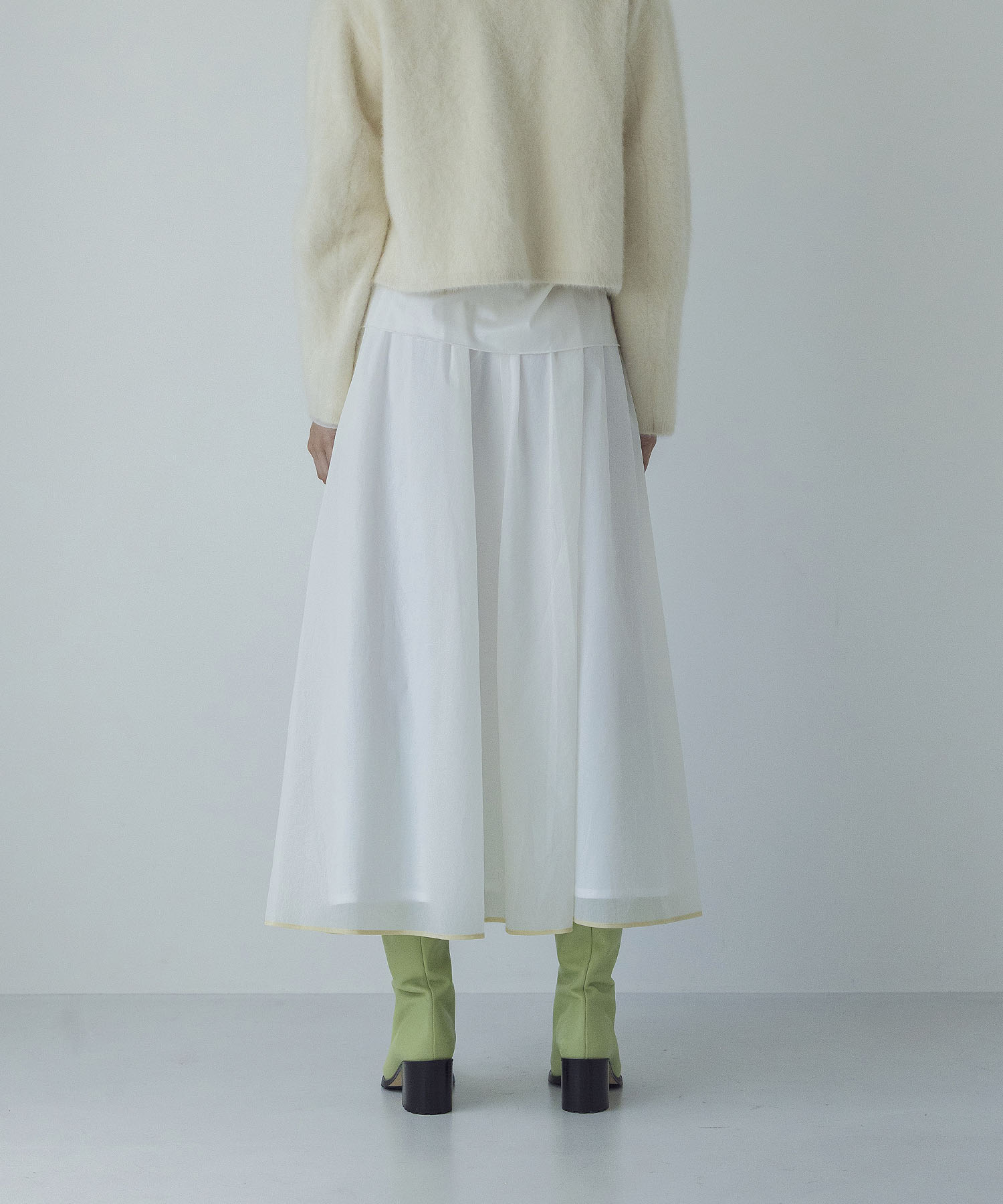 nylon gather piping skirt | AND ON JIONE STORE（アンドオン）ジオン