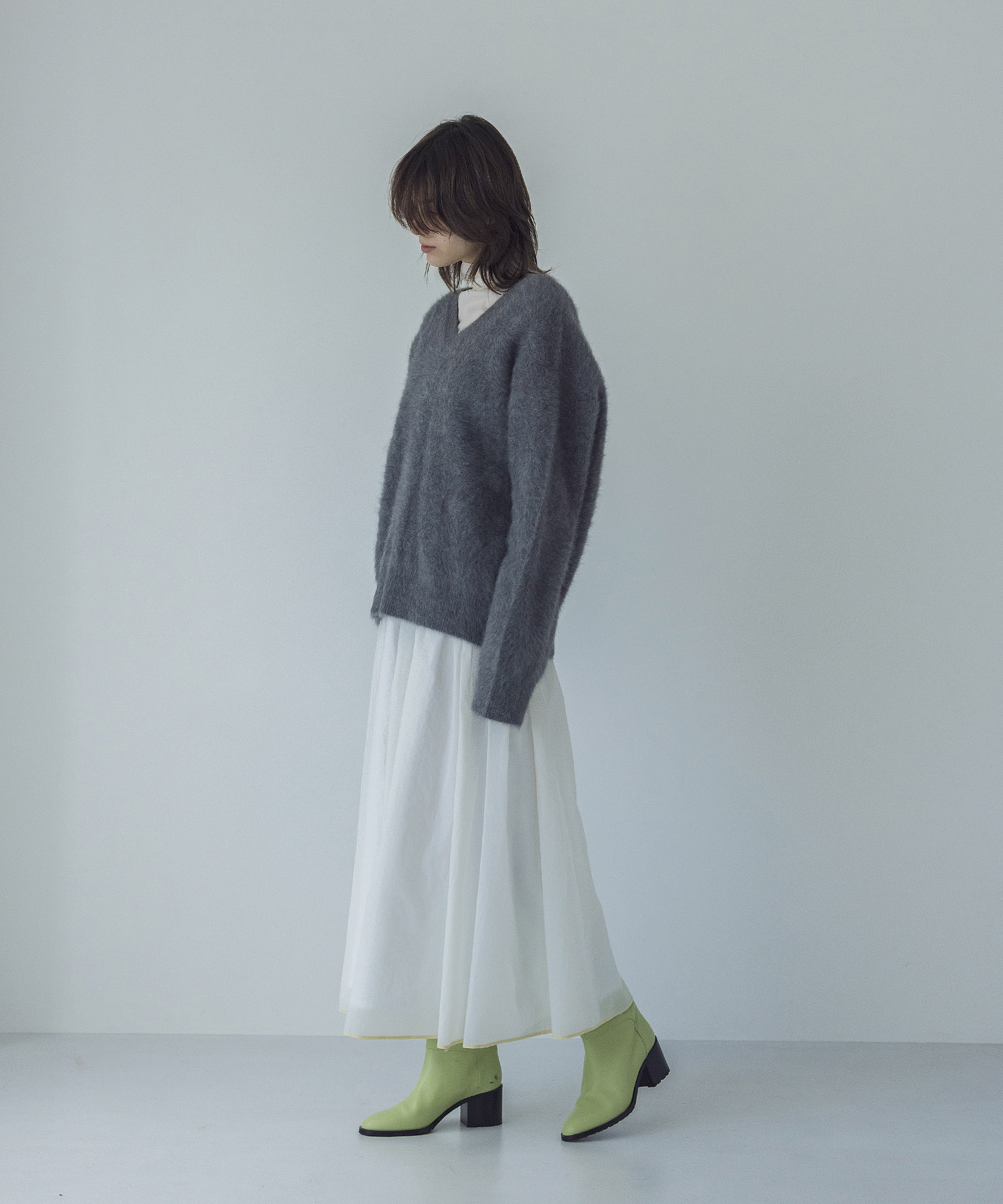 nylon gather piping skirt | AND ON JIONE STORE（アンドオン）ジオン