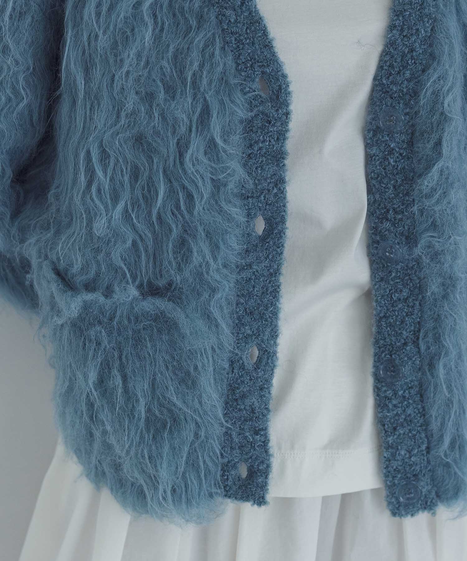 BLOOM loop yarn shaggy cardigan | AND ON JIONE STORE（アンドオン