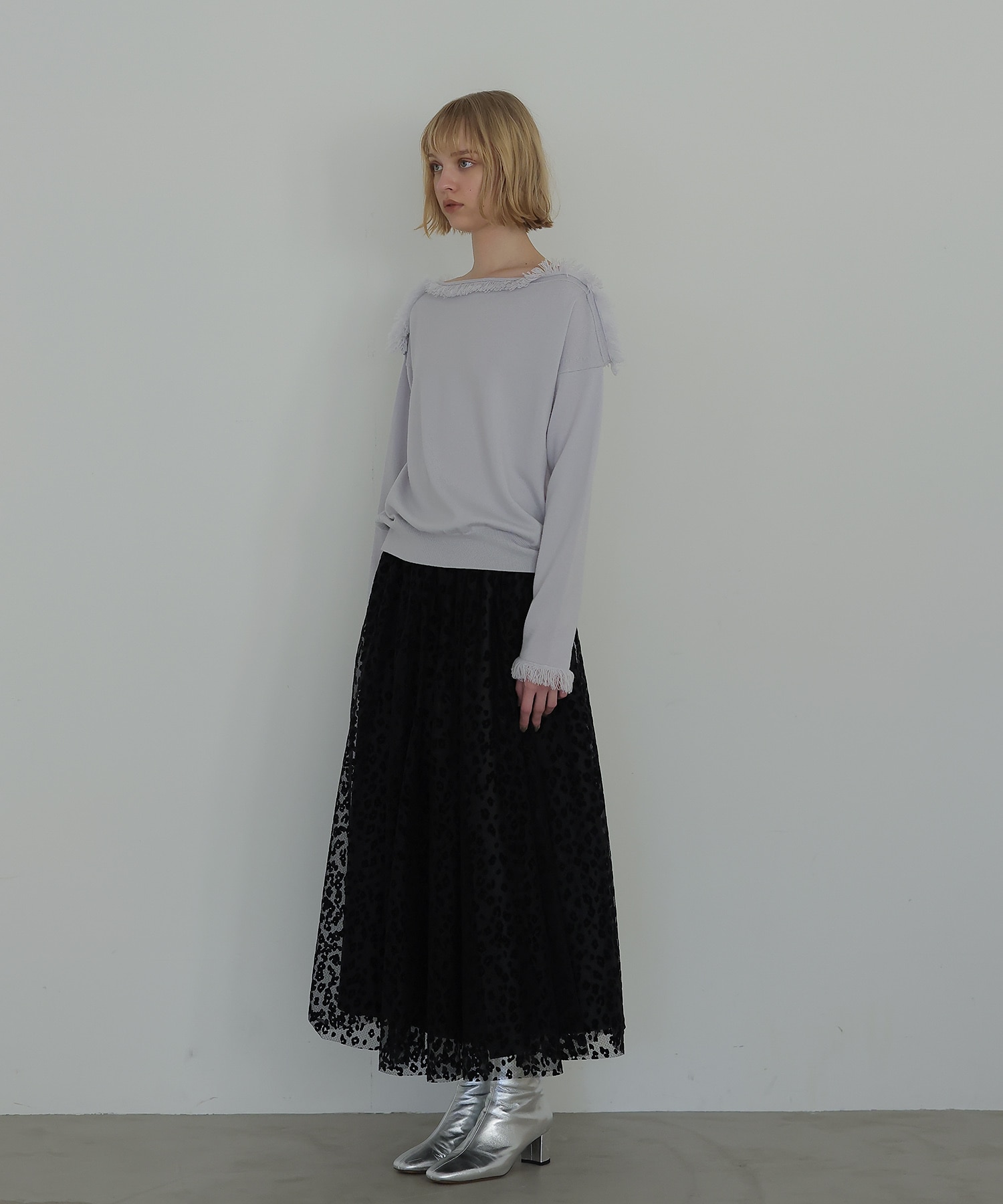 cash feel wool fringe pullover | AND ON JIONE STORE（アンドオン