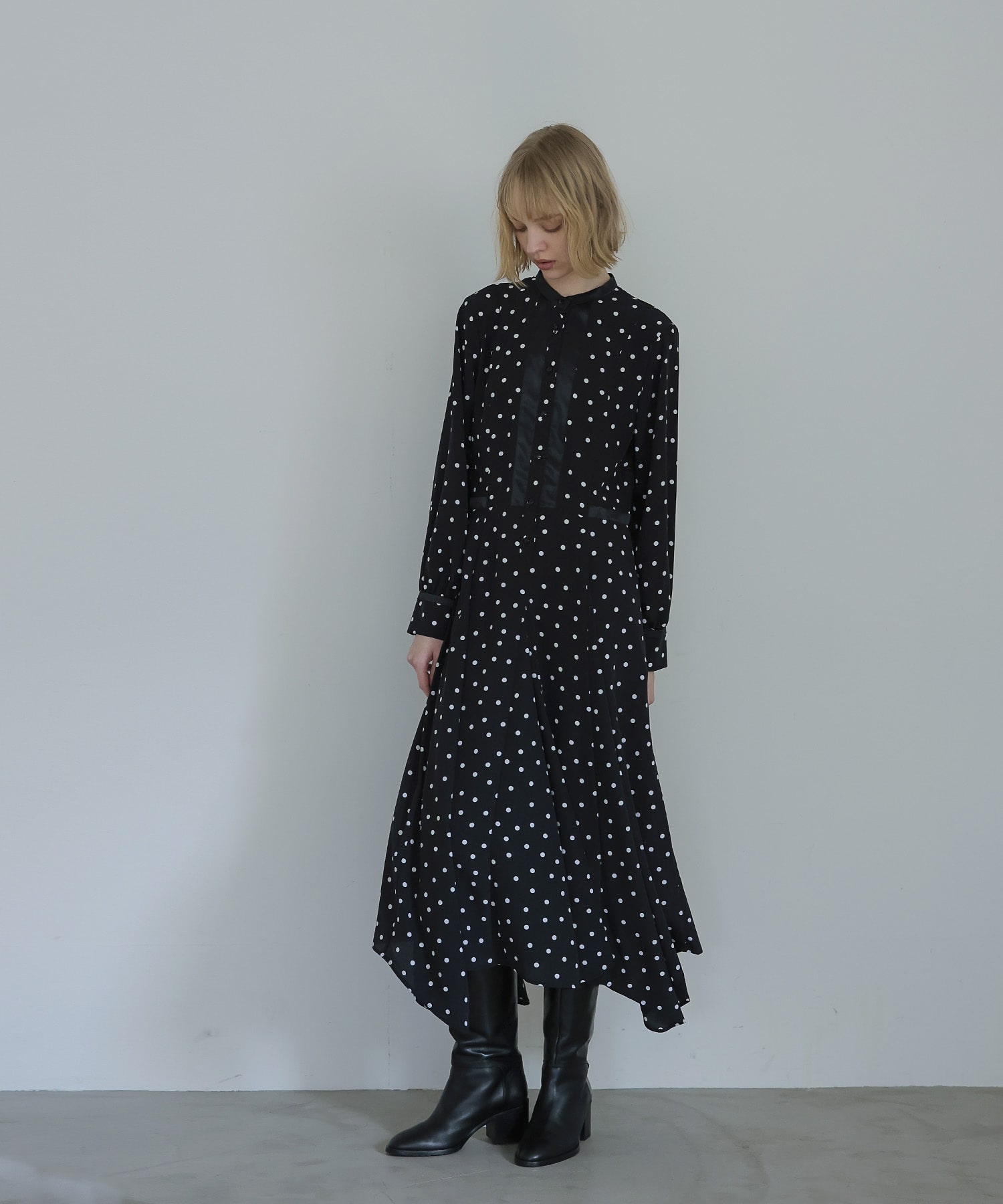 dot print classic dress | AND ON JIONE STORE（アンドオン）ジオン