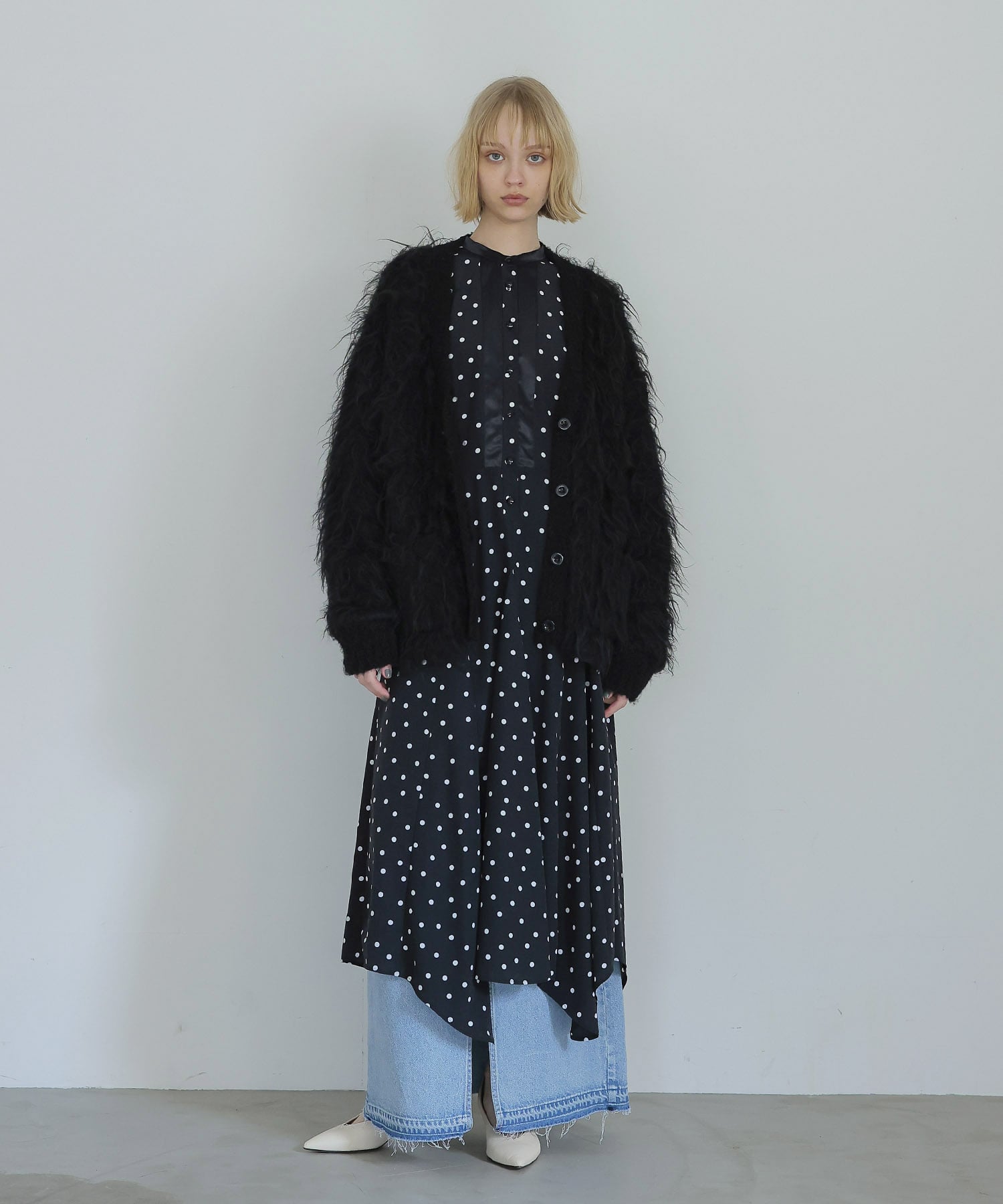 dot print classic dress | AND ON JIONE STORE（アンドオン）ジオン