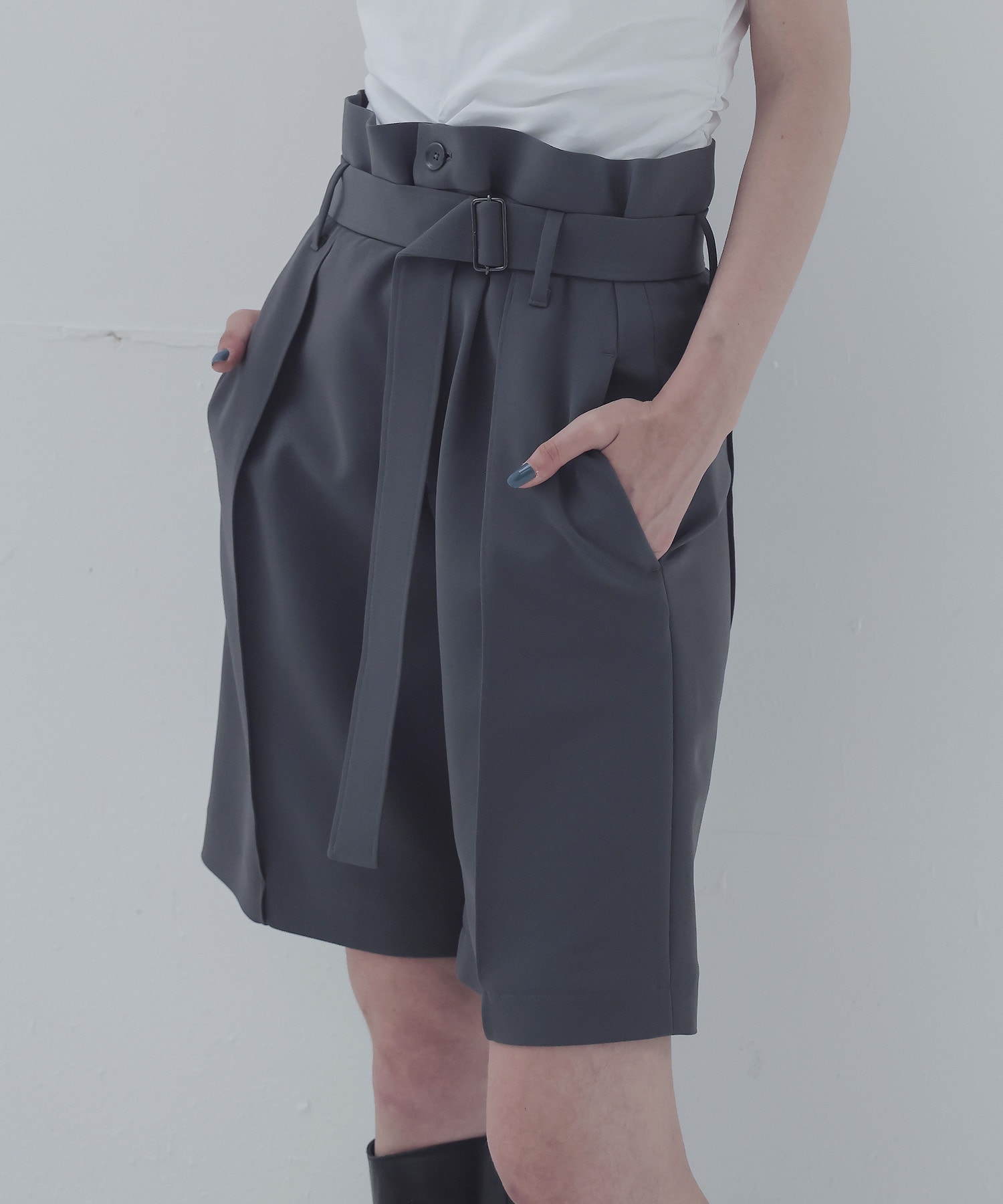 double waist short pants