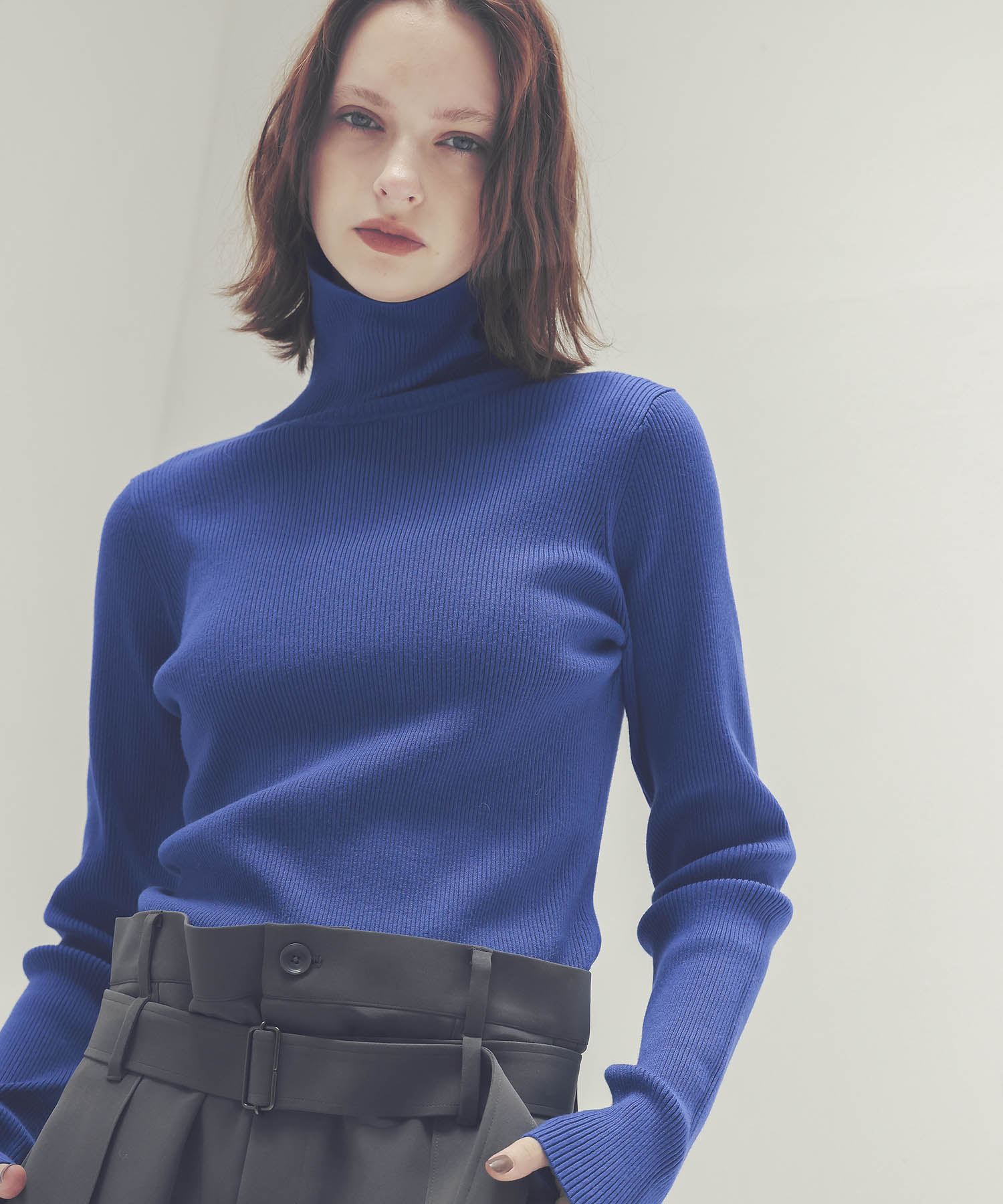 rib basic turtleneck pullover