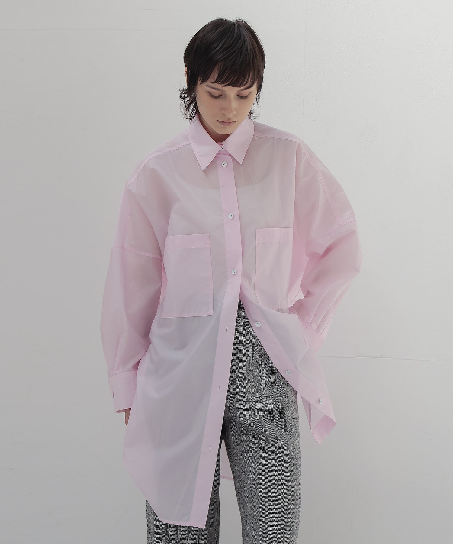 powder pink big shirt