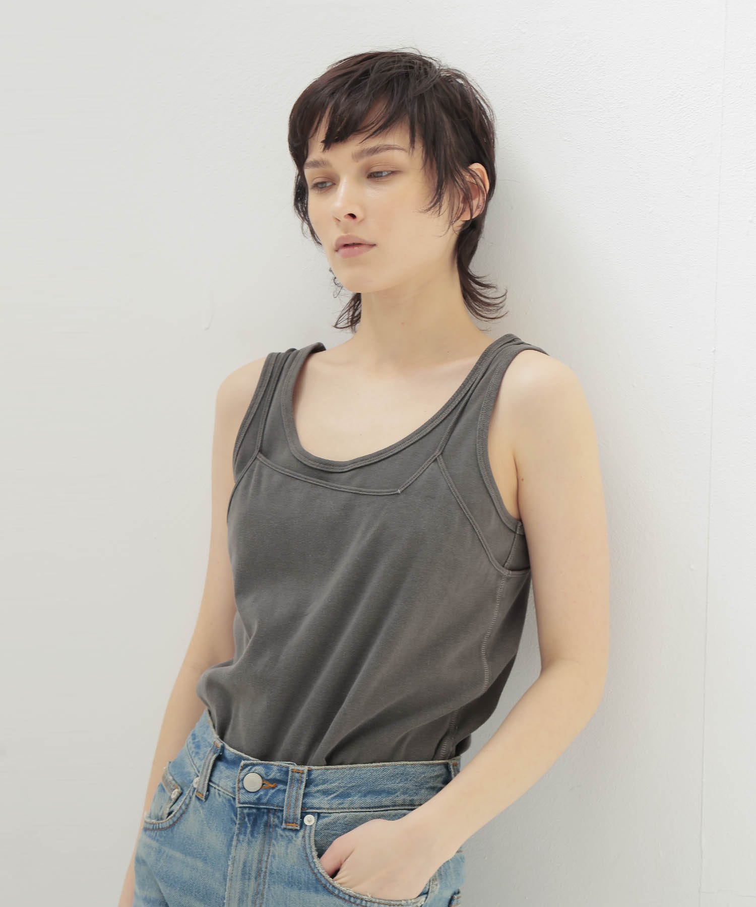 pigment over dyed double camisole