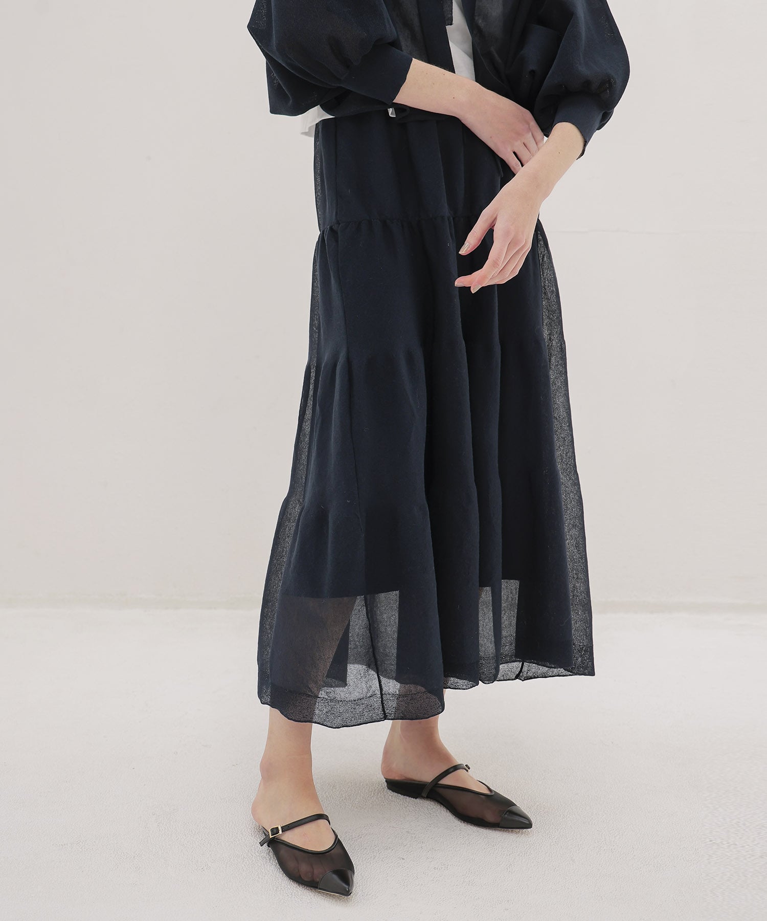 tiered airy skirt