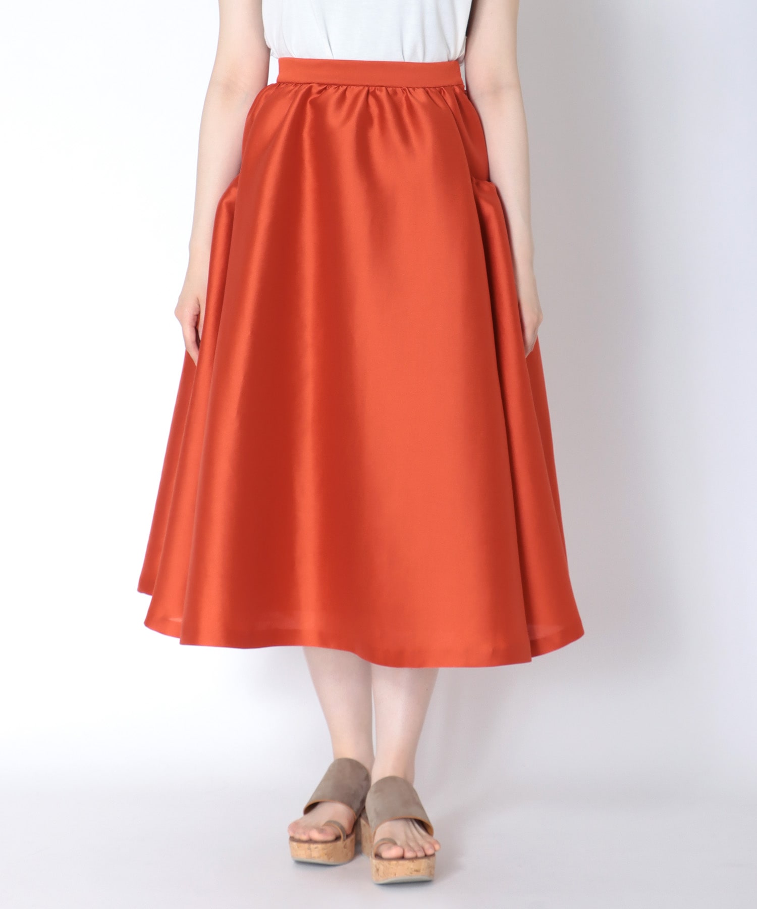 silky double cross bold skirt | AND ON JIONE STORE（アンドオン