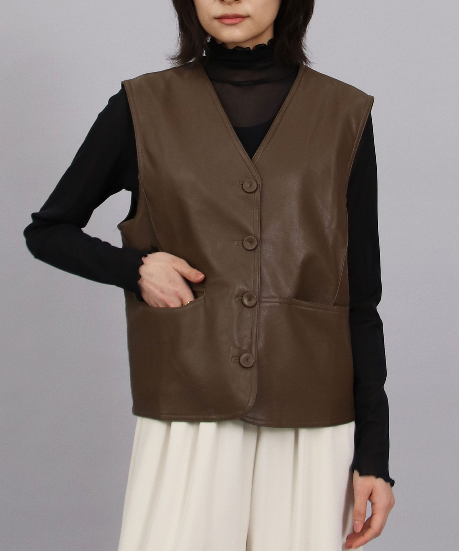 agawd Boa Collar Vest - ベスト/ジレ